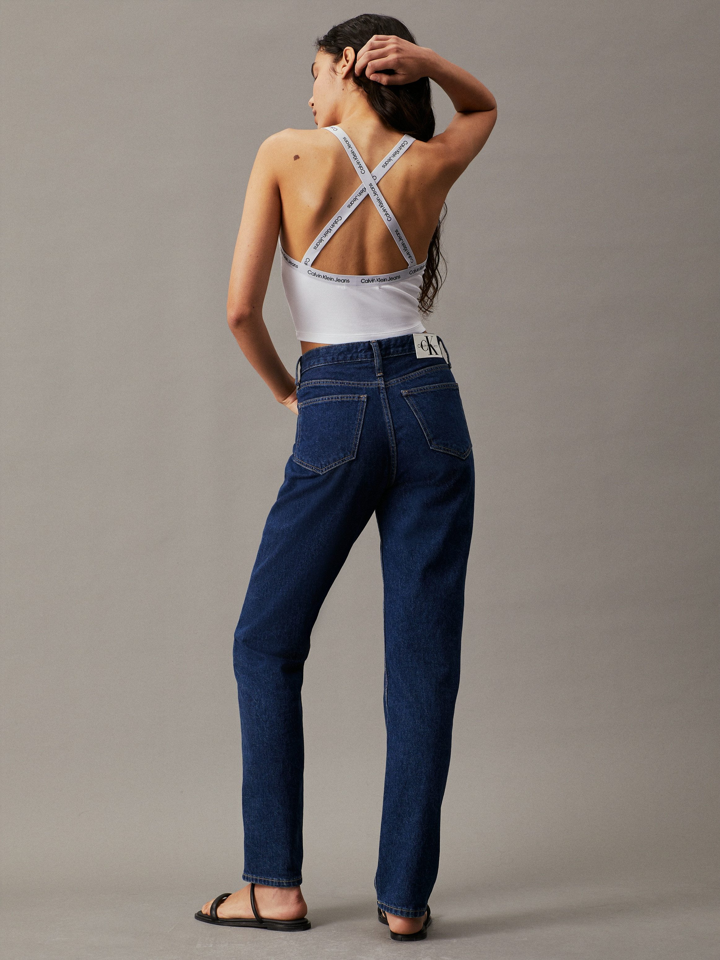 Calvin Klein Top met spaghettibandjes LOGO ELASTIC STRAPPY TOP