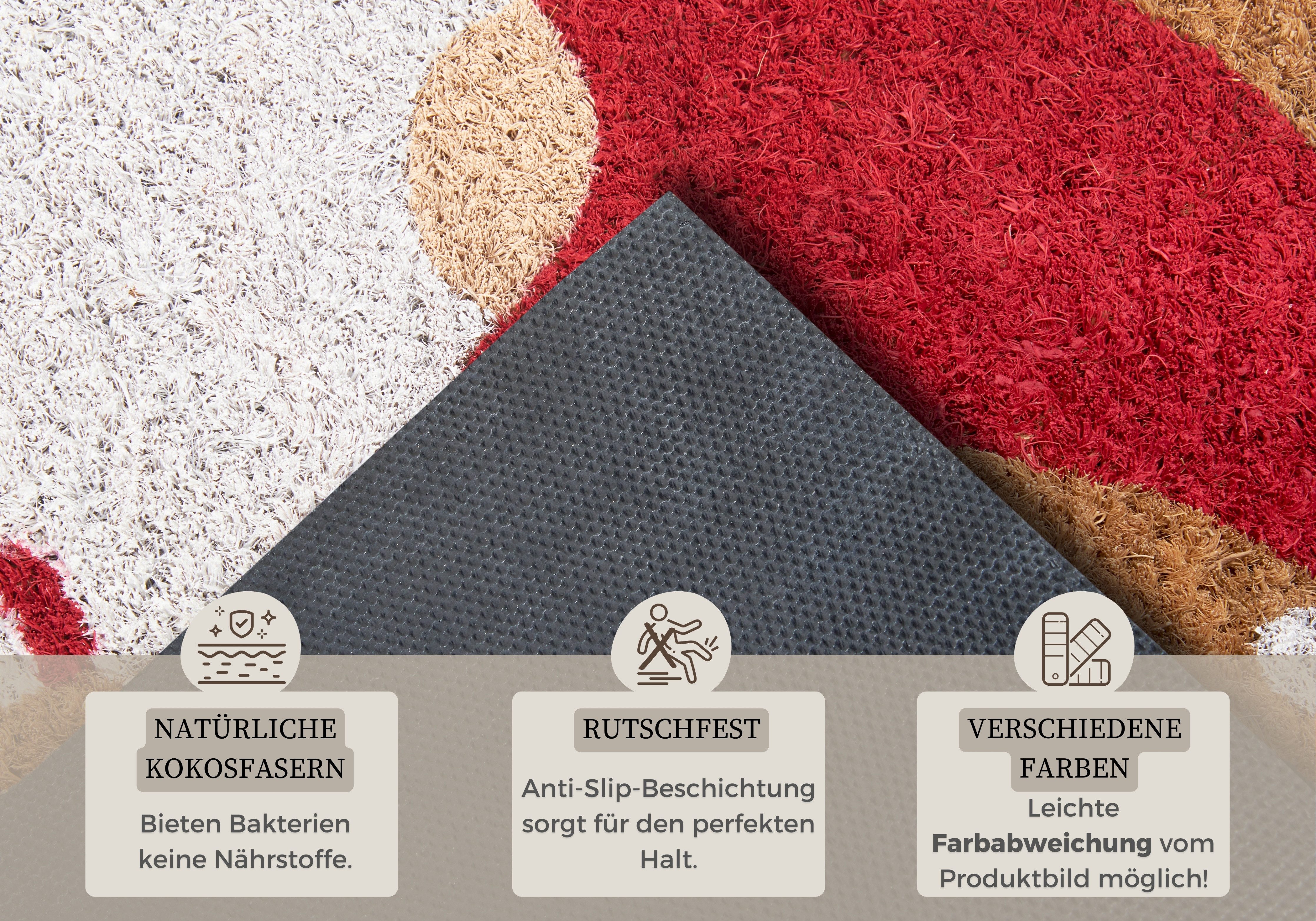 HANSE Home Mat Mix Mats Kokos Christmas Gnomes Kerstmis, vuilafstotende mat, buiten, antislip, binnen, kokosmat