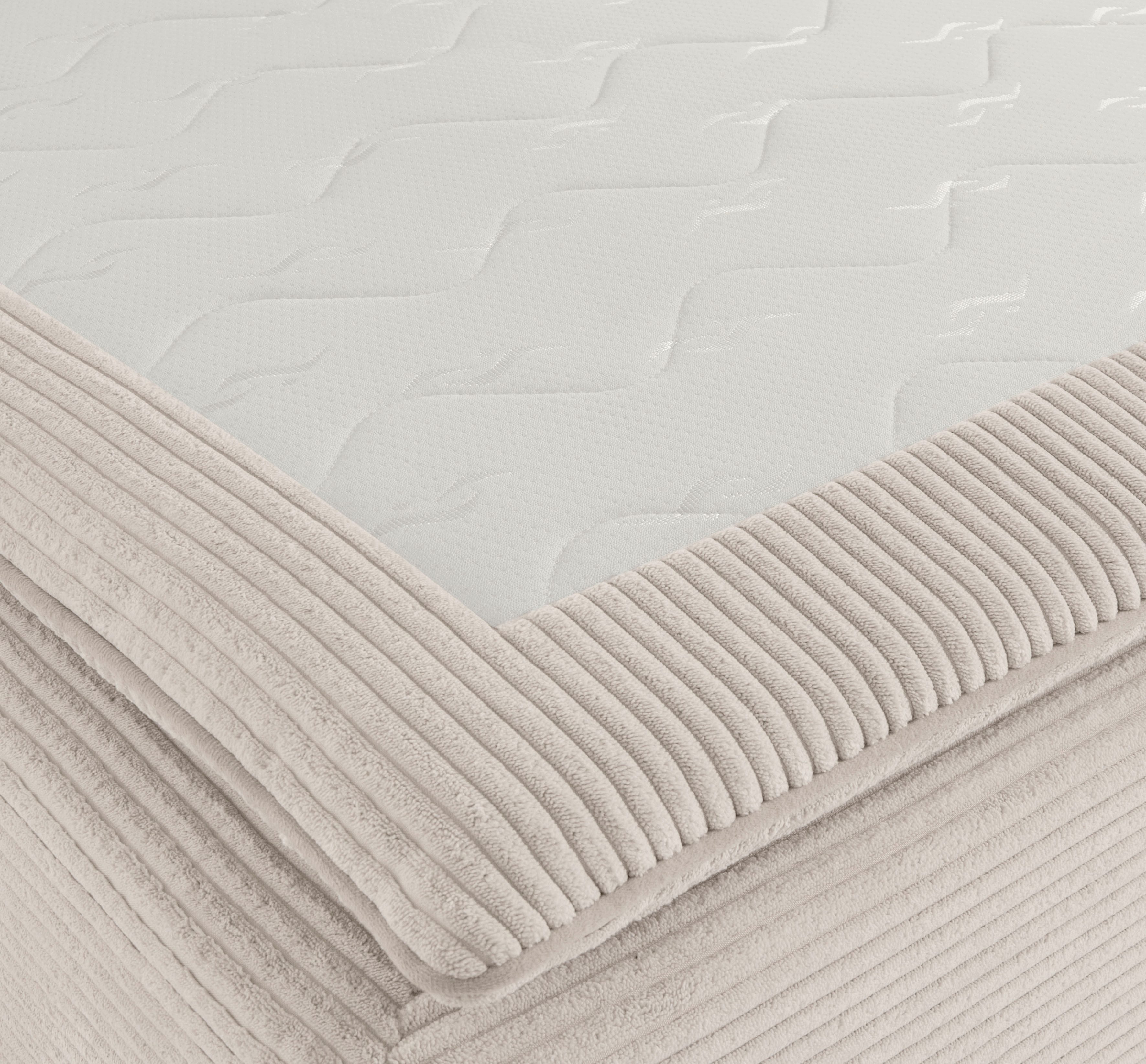INOSIGN Hoekbank Boxspringbed Night & Day L-vorm met permanente slaapfunctie met armleuning
