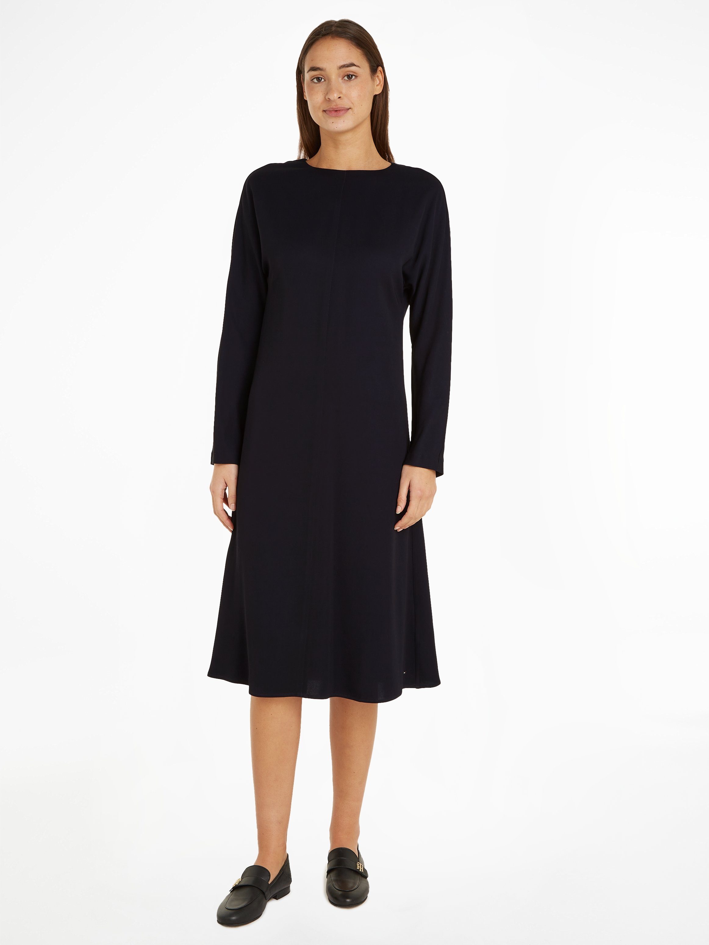 Tommy Hilfiger Midi-jurk VISCOSE TWILL SHIRTDRESS LS
