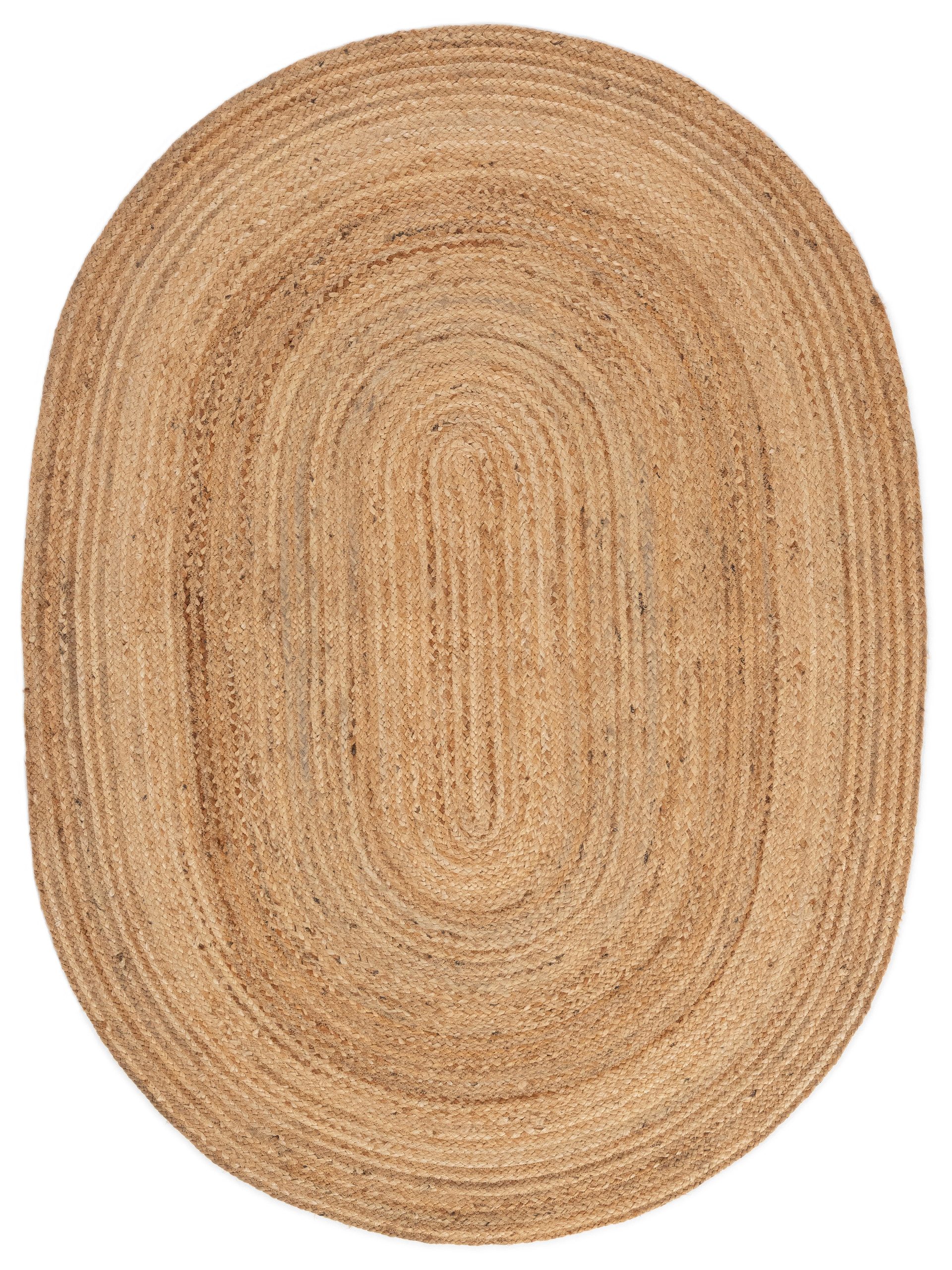 carpetfine Vloerkleed Nele jute-vloerkleed natuurmateriaal gevlochten tweezijdig te gebruiken kleed van 100% jute, in rond en ovaal, vele maten