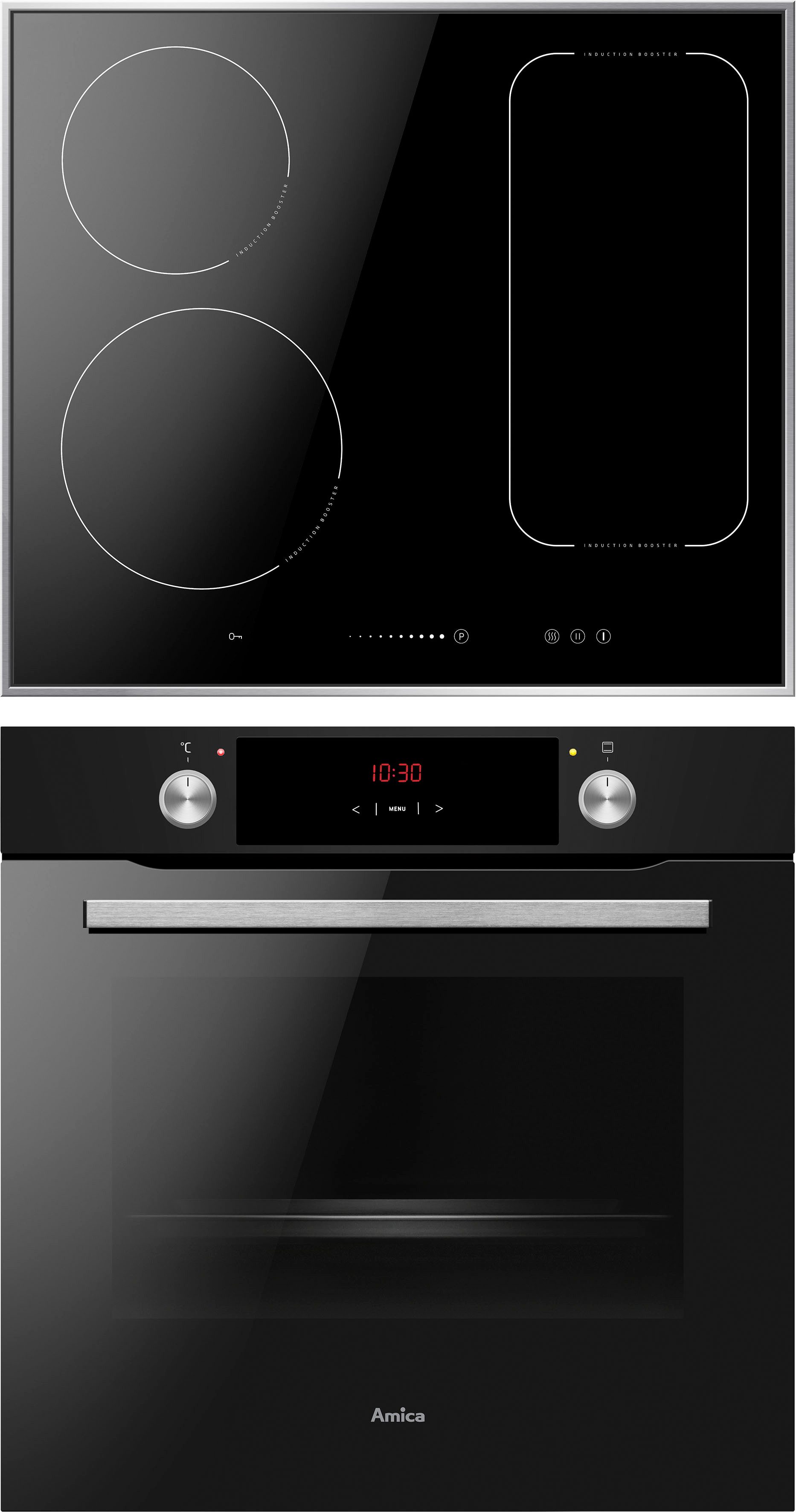 Amica Inbouw ovenset BOXI 955 000 E 2-voudig telescopisch uittrekbaar, hetelucht, xxl-volume