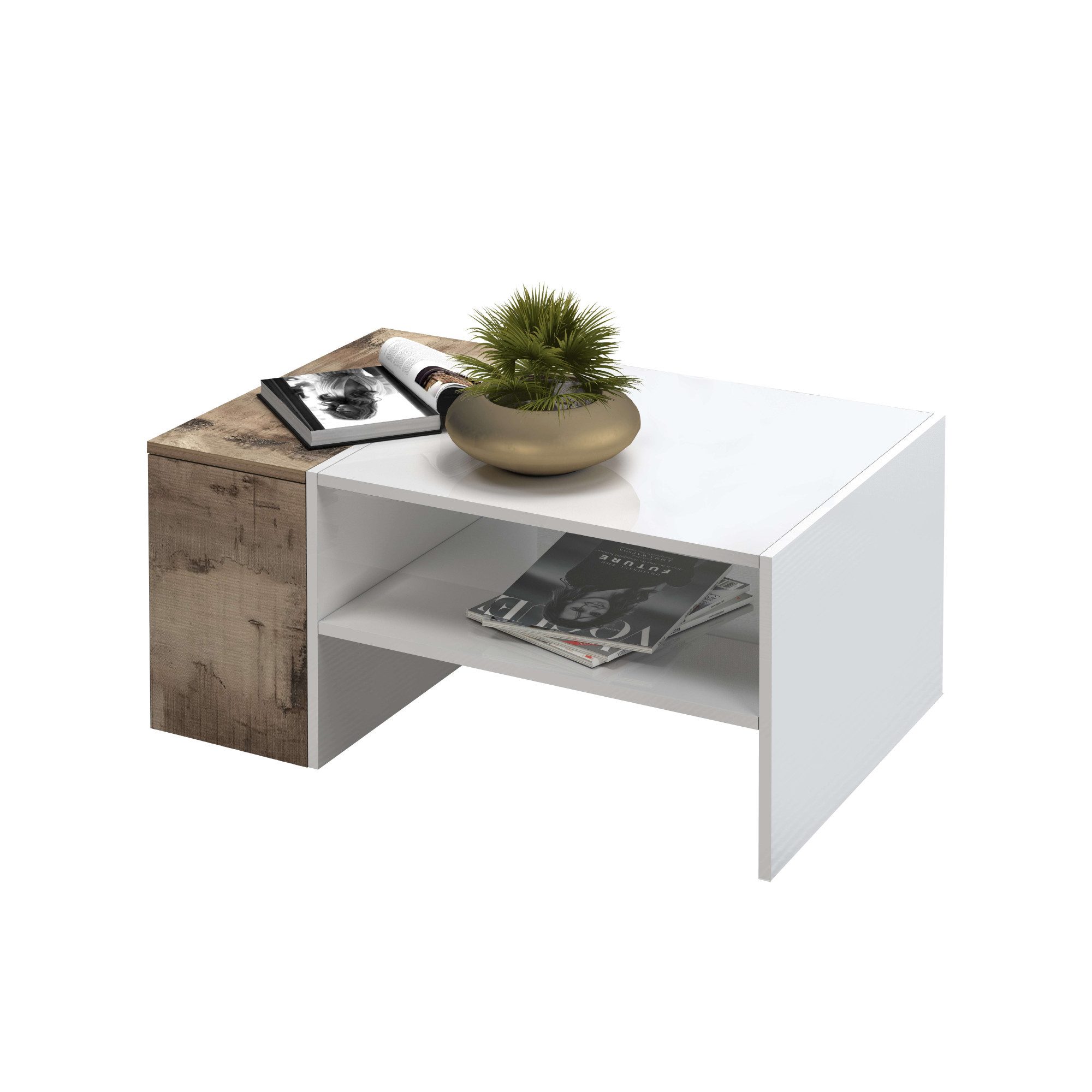 INOSIGN Salontafel Coro, salontafel met zijopbergruimte Lengte 90 cm, met twee opbergvakken waarvan één gesloten