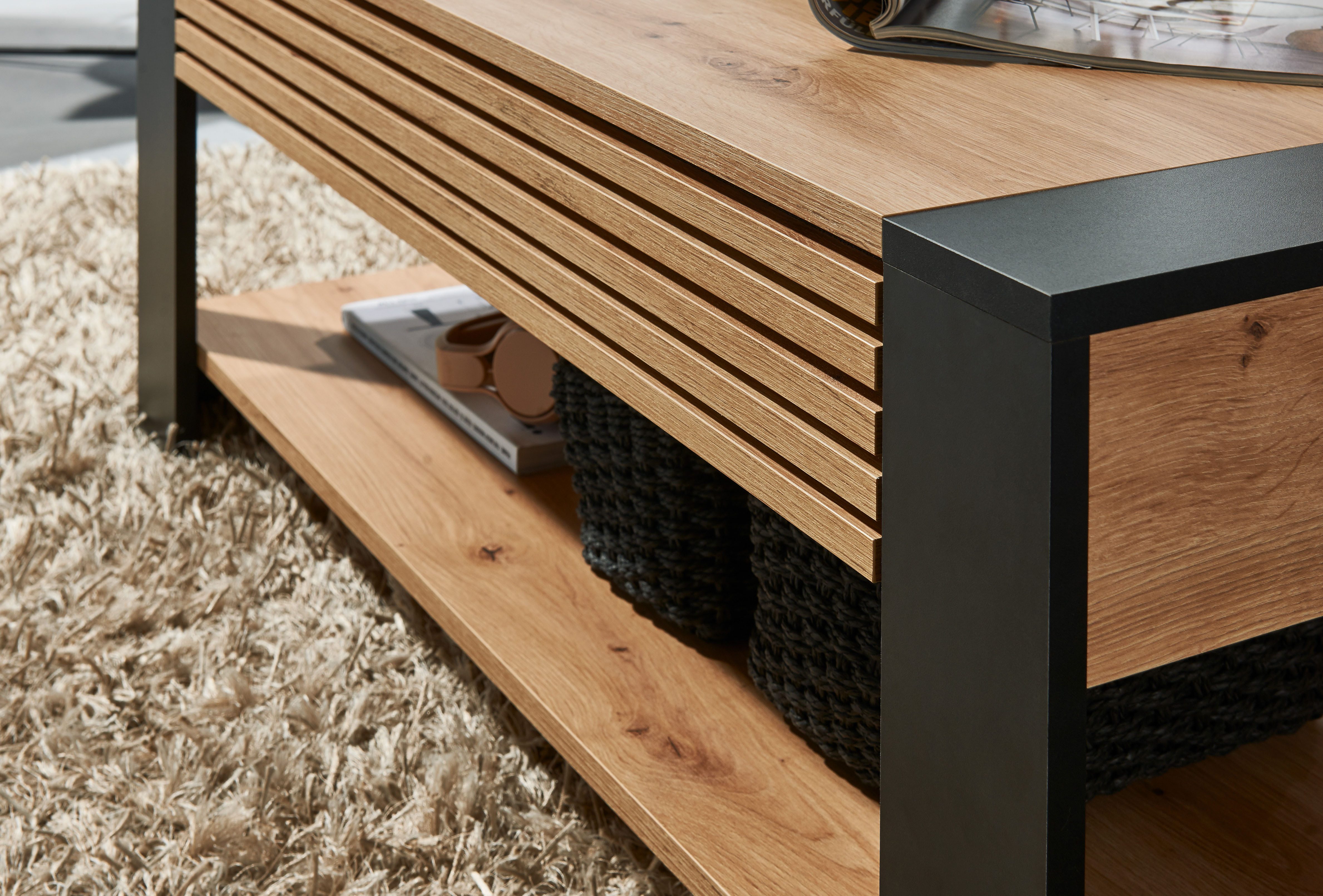 Stolkom Salontafel Felipe, TOPSELLER! met lade, woonkamer tafel in eik artisan decor