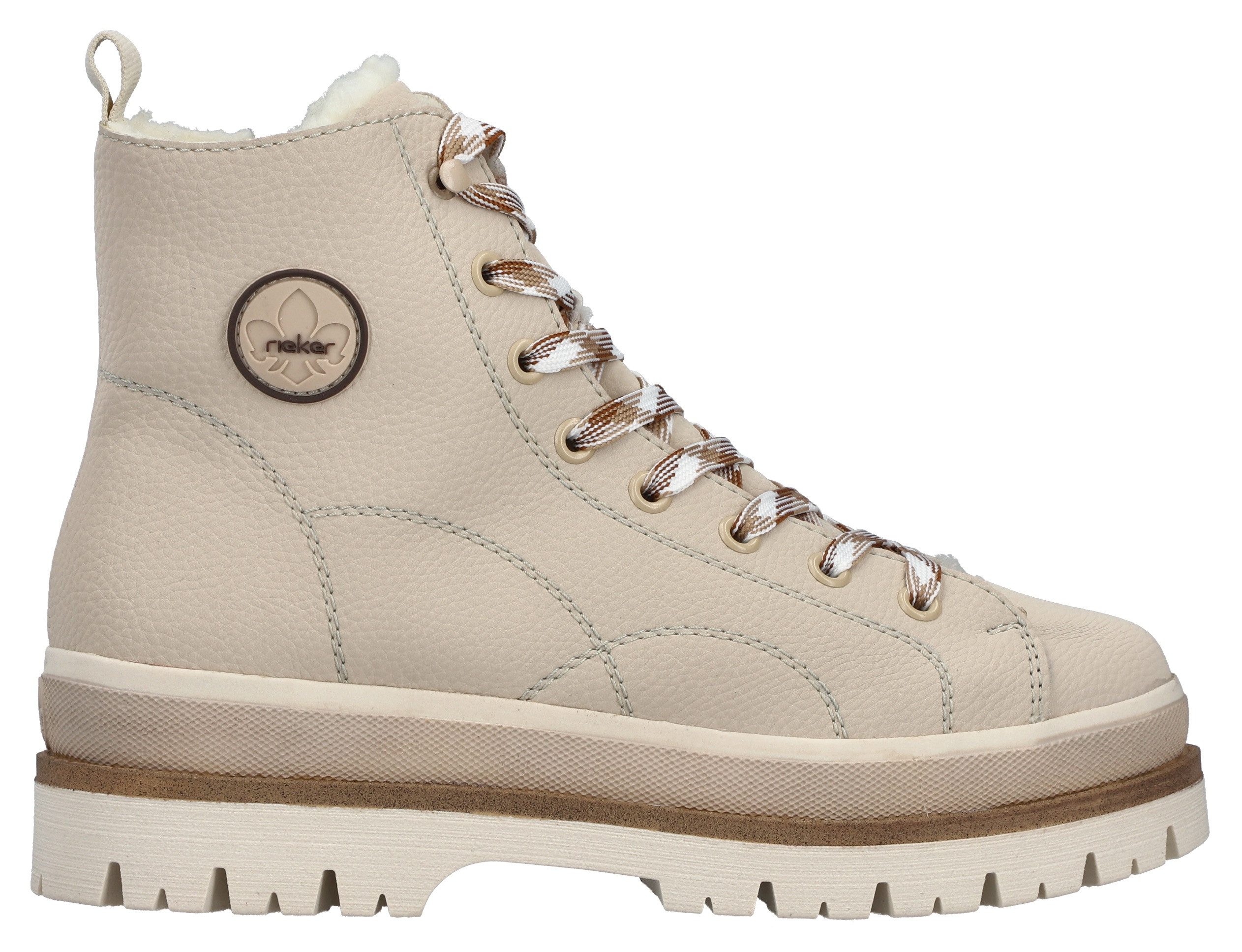 Rieker Winterlaarsjes Plateauzolen, veterboots, profielzool, met warme voering