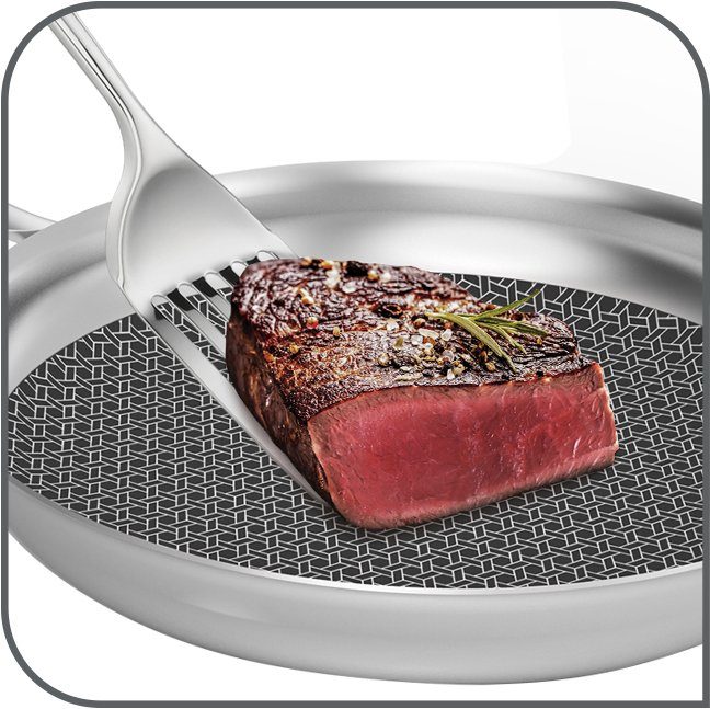 Tefal Koekenpan Eternal Mesh Triply 3-laags materiaal, mesh-coating, geschikt voor alle kookplaten, inductie (1-delig)