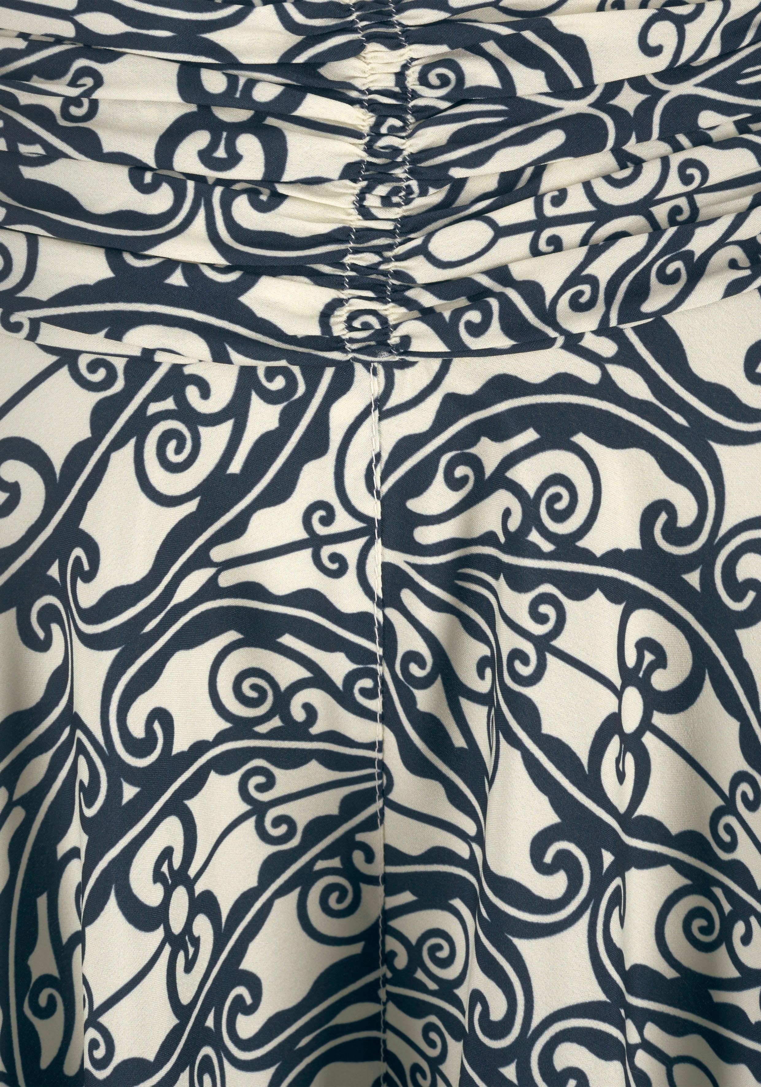 Lascana Broekrok met all-over print, culotte stijl, extra wijde pijpen