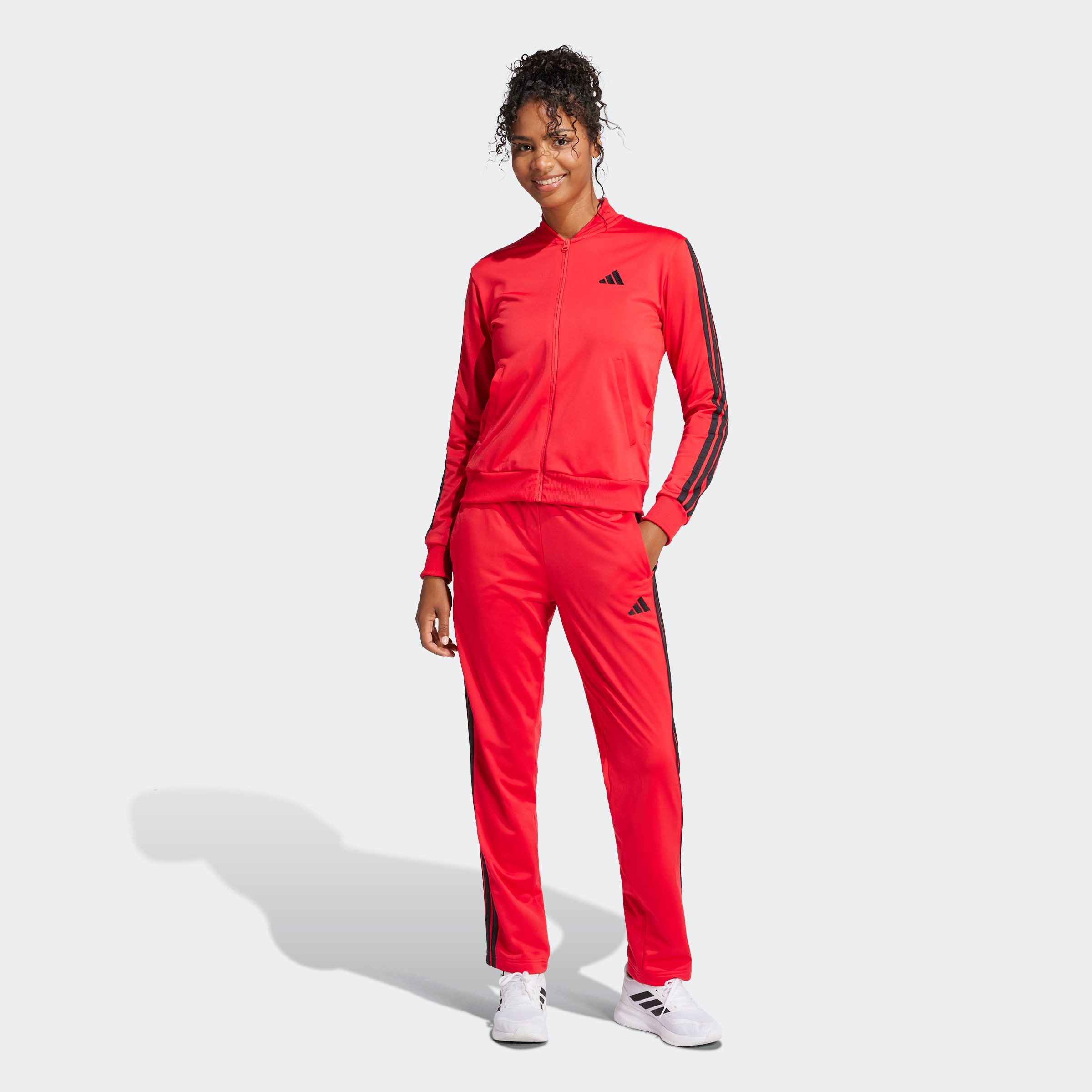 adidas Sportswear Trainingspak W 3S TR TS (2-delig) dames fitness maat XL rood