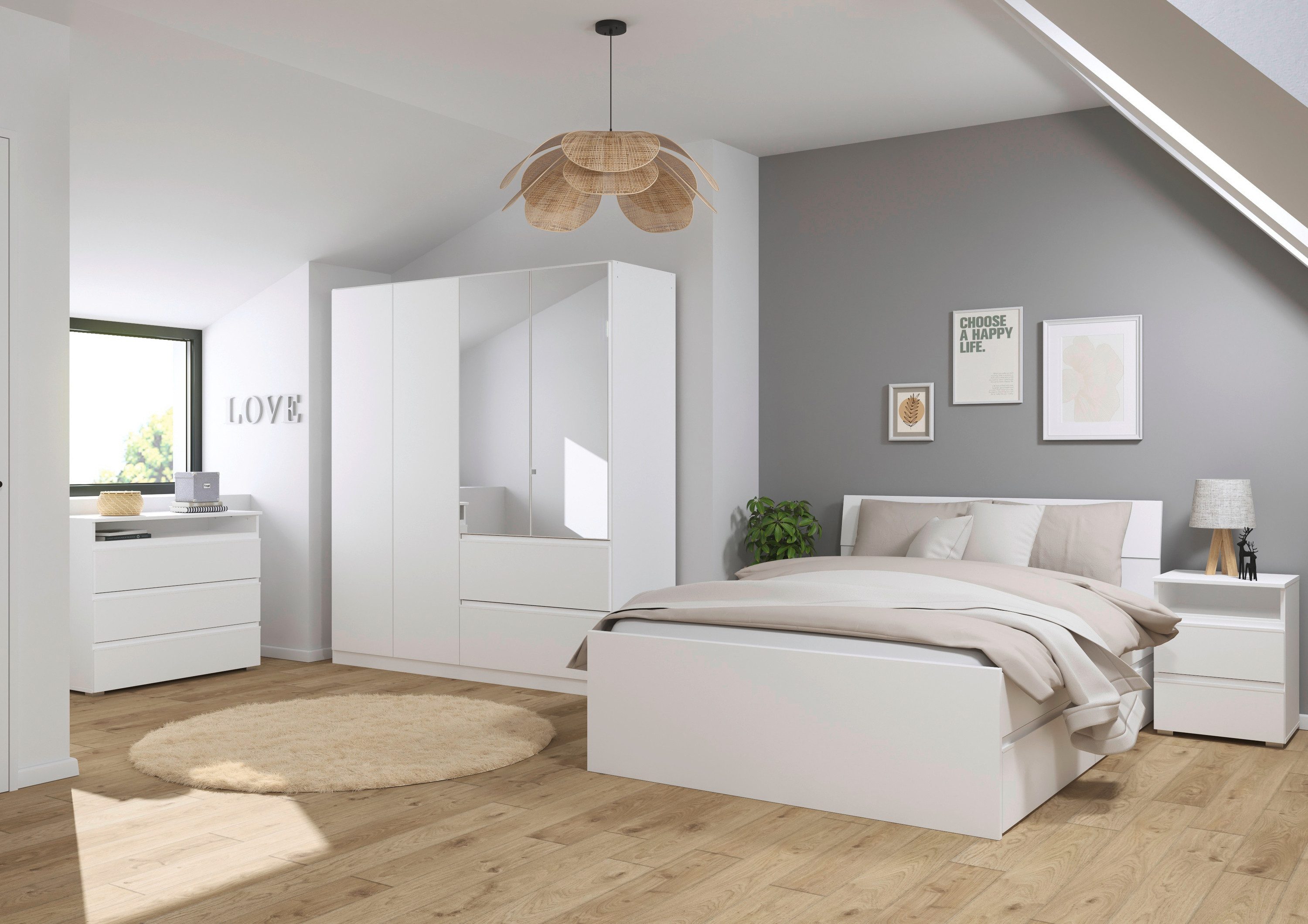 rauch Draaideurkast Kledingkast Kast Garderobe Slaapkamerkast JOEL met twee lades, met push-to-open functie made in germany