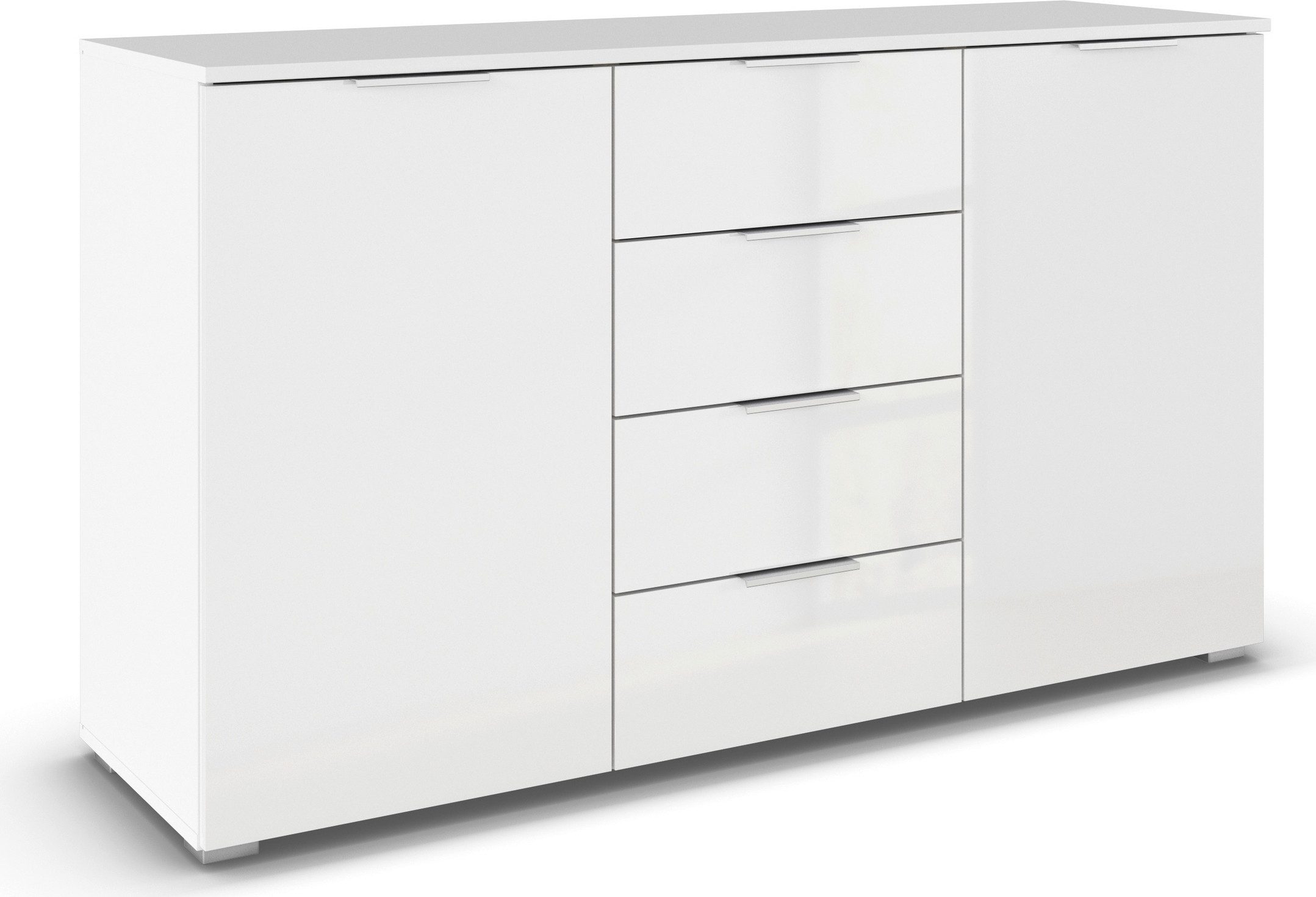 rauch Kast met laden en deuren Sideboard AGORDO met decor- of hoogglansfront met 4 lades en 2 deuren en metalen grepen made in germany commodes &