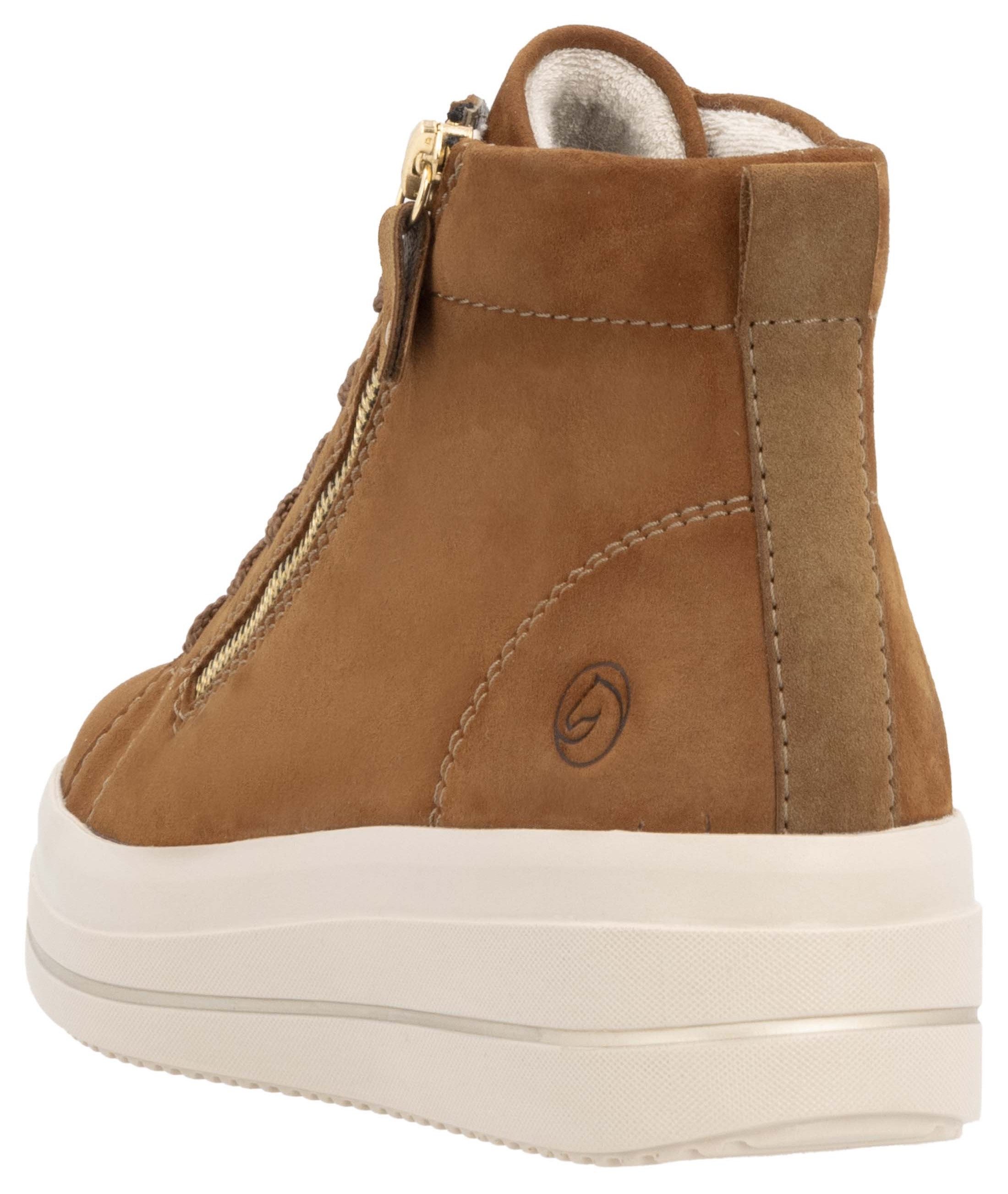 Remonte Plateausneakers Elisabeth Hurley-Collection vrijetijdsschoen, high-top sneaker, veterschoen, zijrits