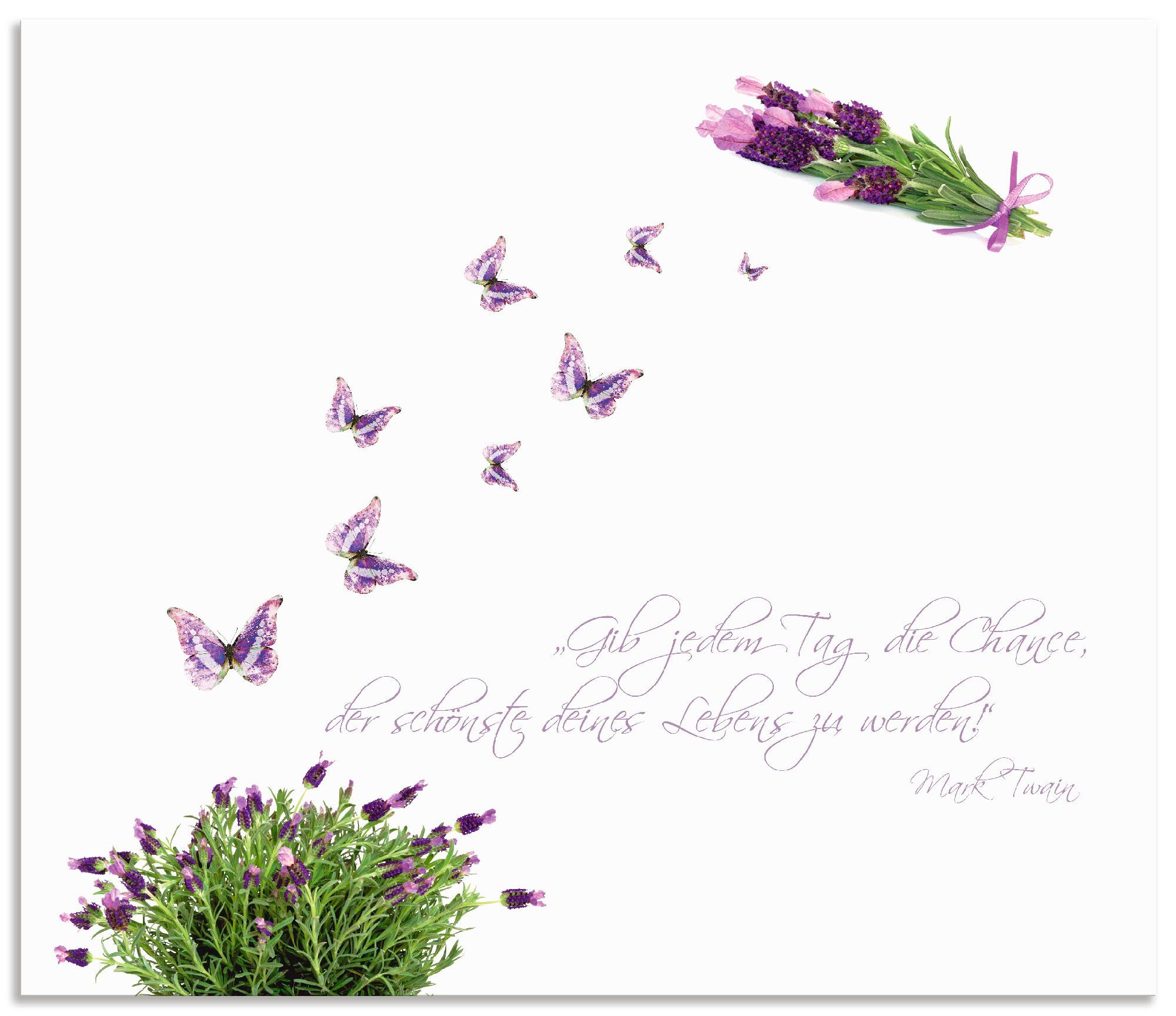 Artland Keukenwand Paars Vlinders op lavendel zelfklevend in vele maten - spatscherm keuken achter kookplaat en spoelbak als wandbescherming tegen vet, water en vuil - achterwand,