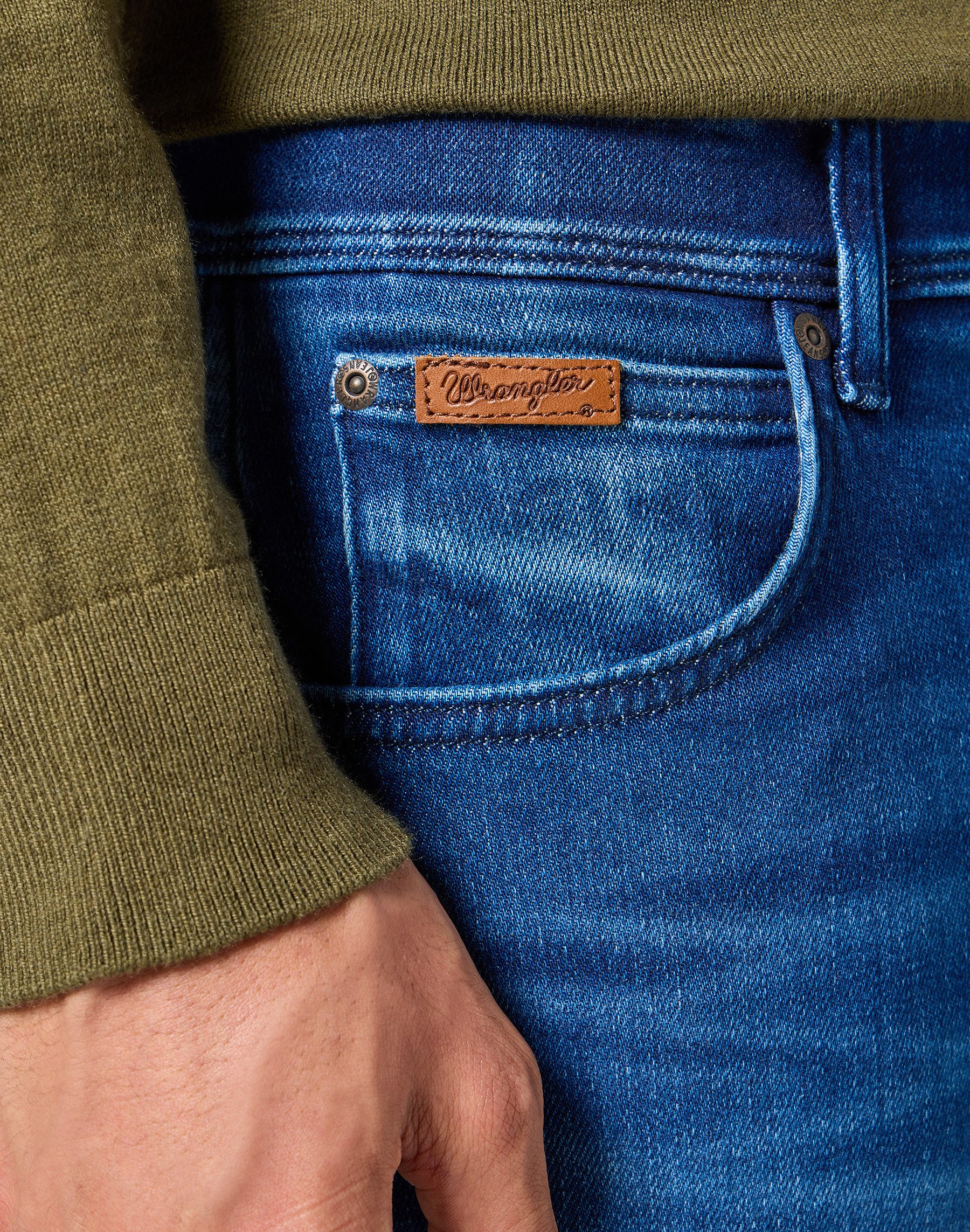Wrangler 5-pocket jeans TEXAS SLIM FREE TO STRETCH Vrij om te rekken materiaal