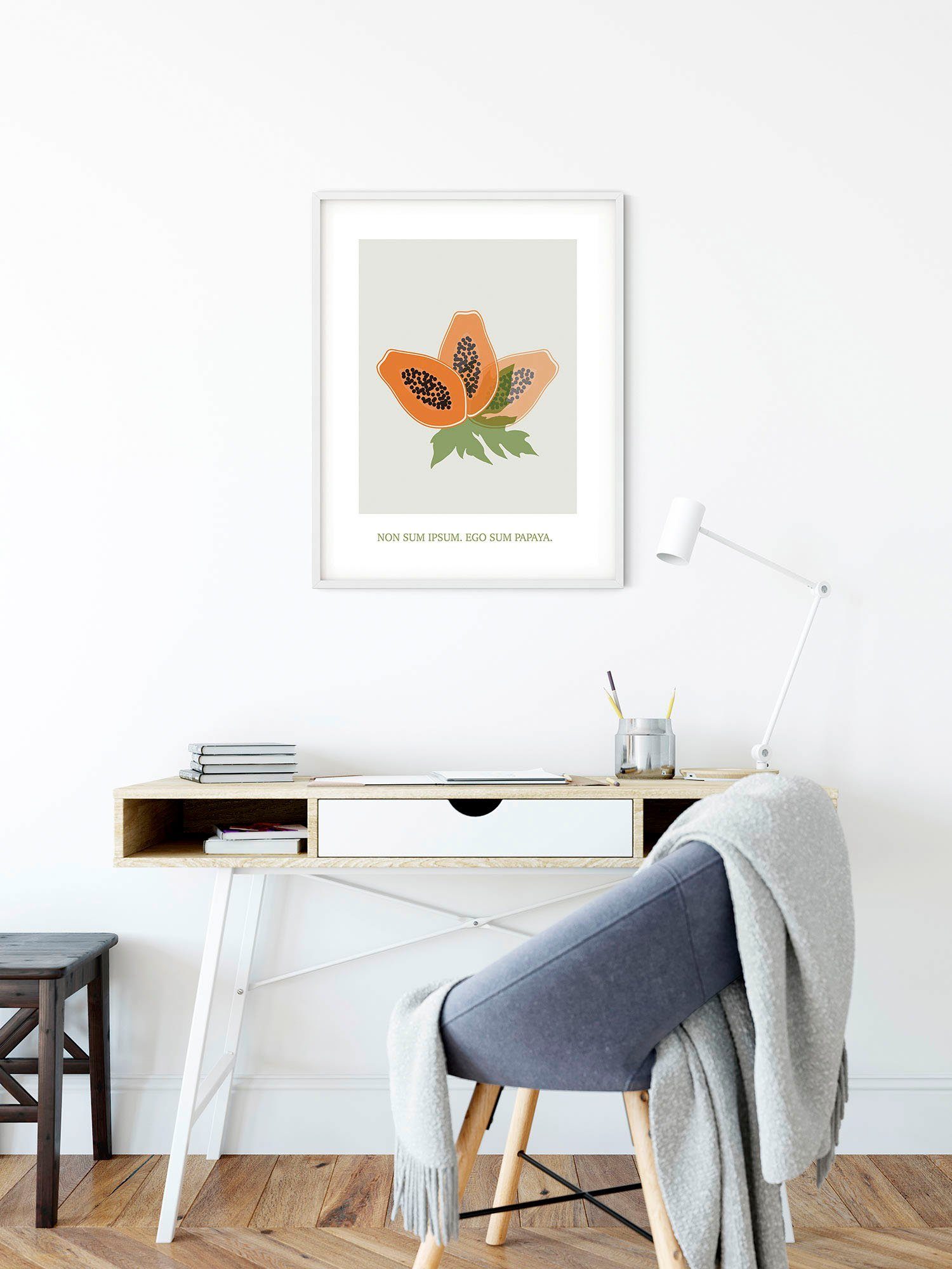 Komar Wanddecoratie Cultivated Papaya Wanddecoratie - zonder lijst (1 stuk)