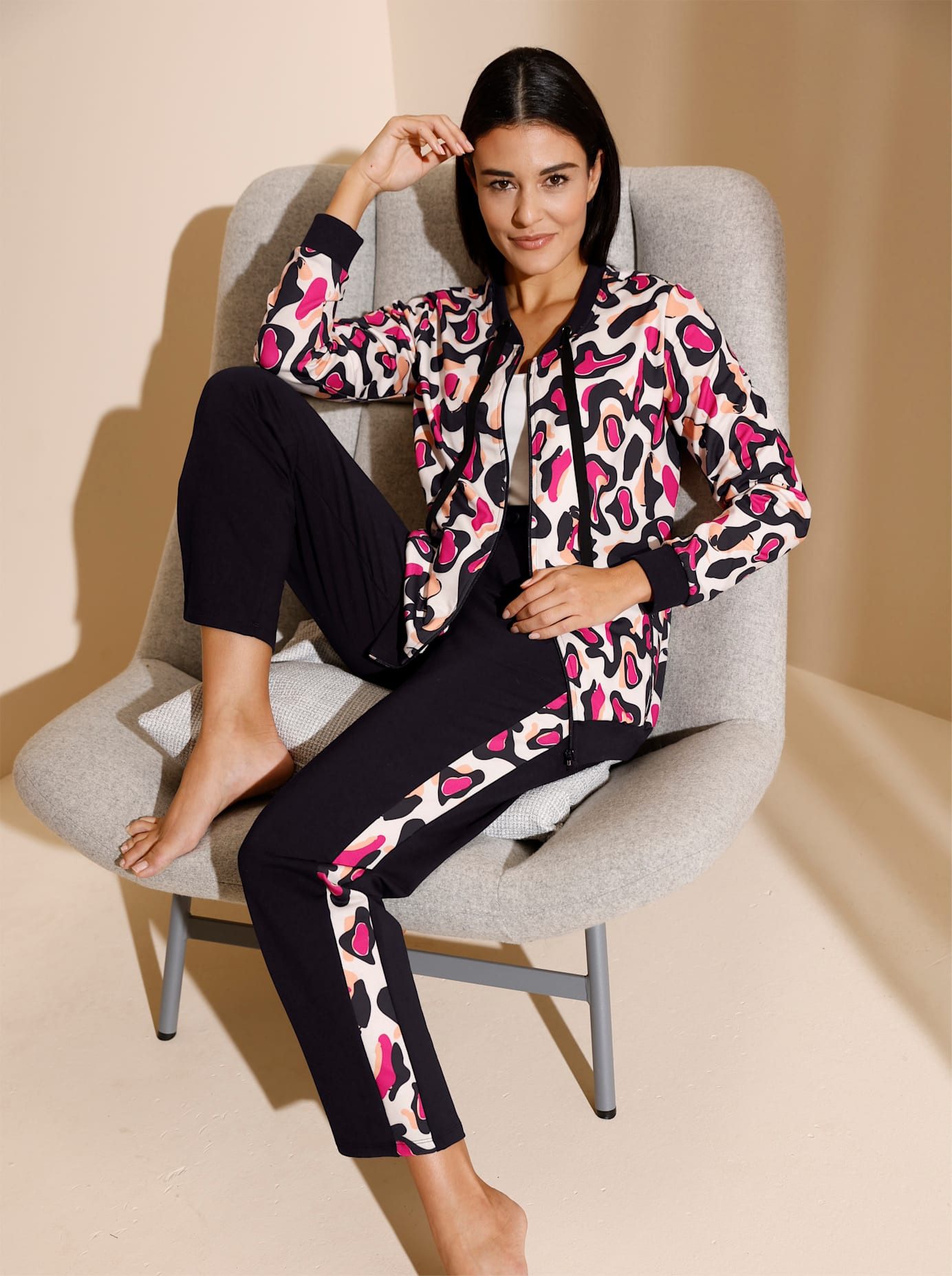 OTTO Lang jack dames loungewear maat 52/54 beige