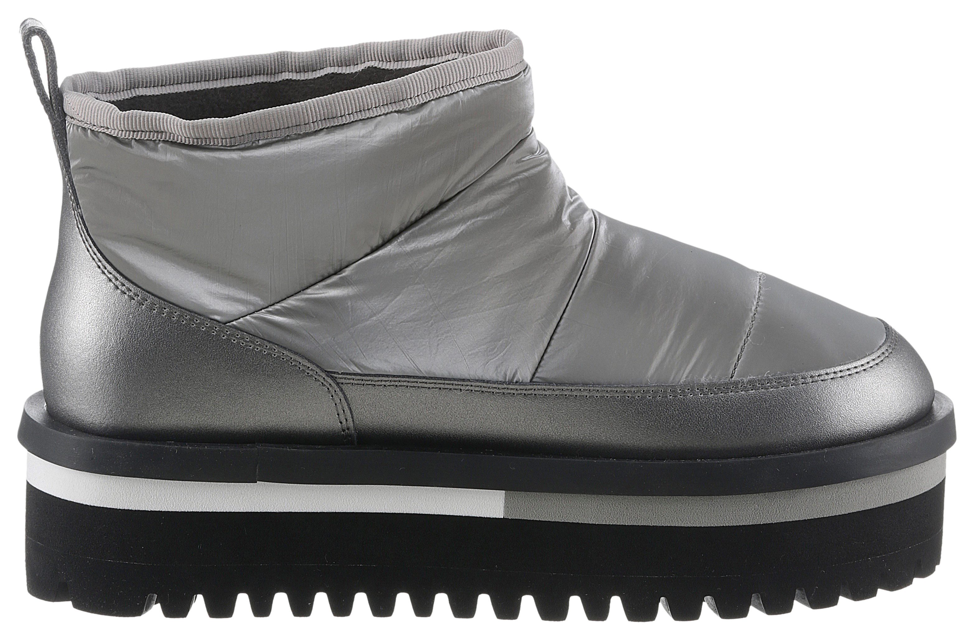 TOMMY JEANS Winterlaarzen TJW NYLON FLATFORM BOOT WL , plateau, snowboots, ankleboots, instapschoen met aanhaallus