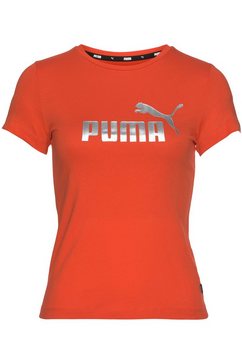puma t-shirt ess+ logo tee g oranje