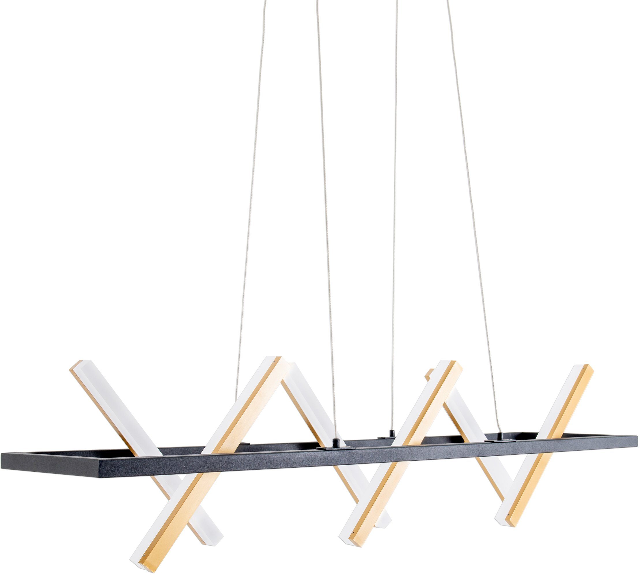 näve Led-hanglamp Cadice Efficiëntieklasse: G, kleur: goudkleur, zwart, lichtkleur: warmwit (1 stuk) hanglampen maat 1 St. goud(kleur)