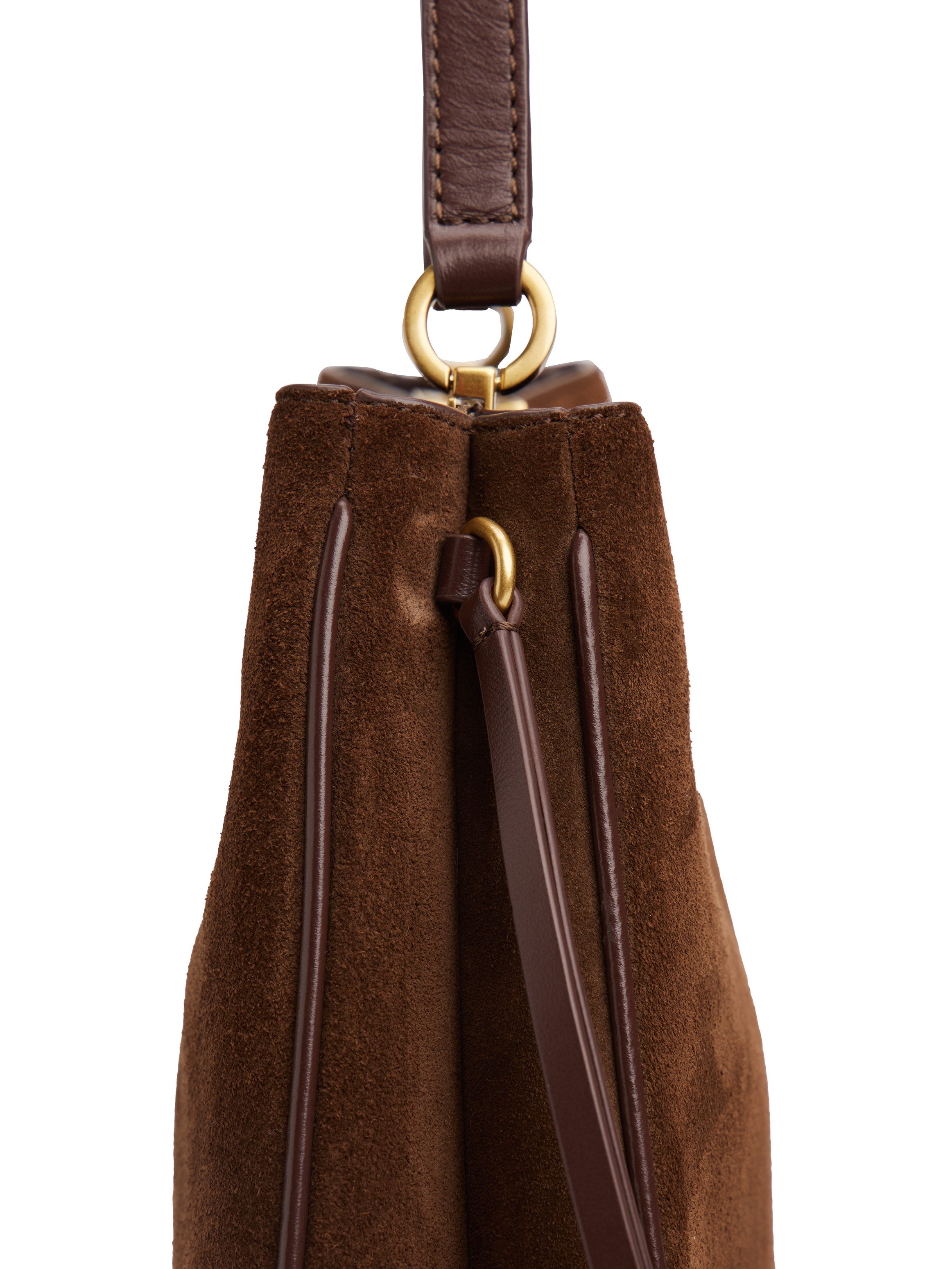 Tommy Hilfiger Schoudertas CASUAL LEATHER SHOULDER BAG SUED dames handtas, shopper met logo-sier element