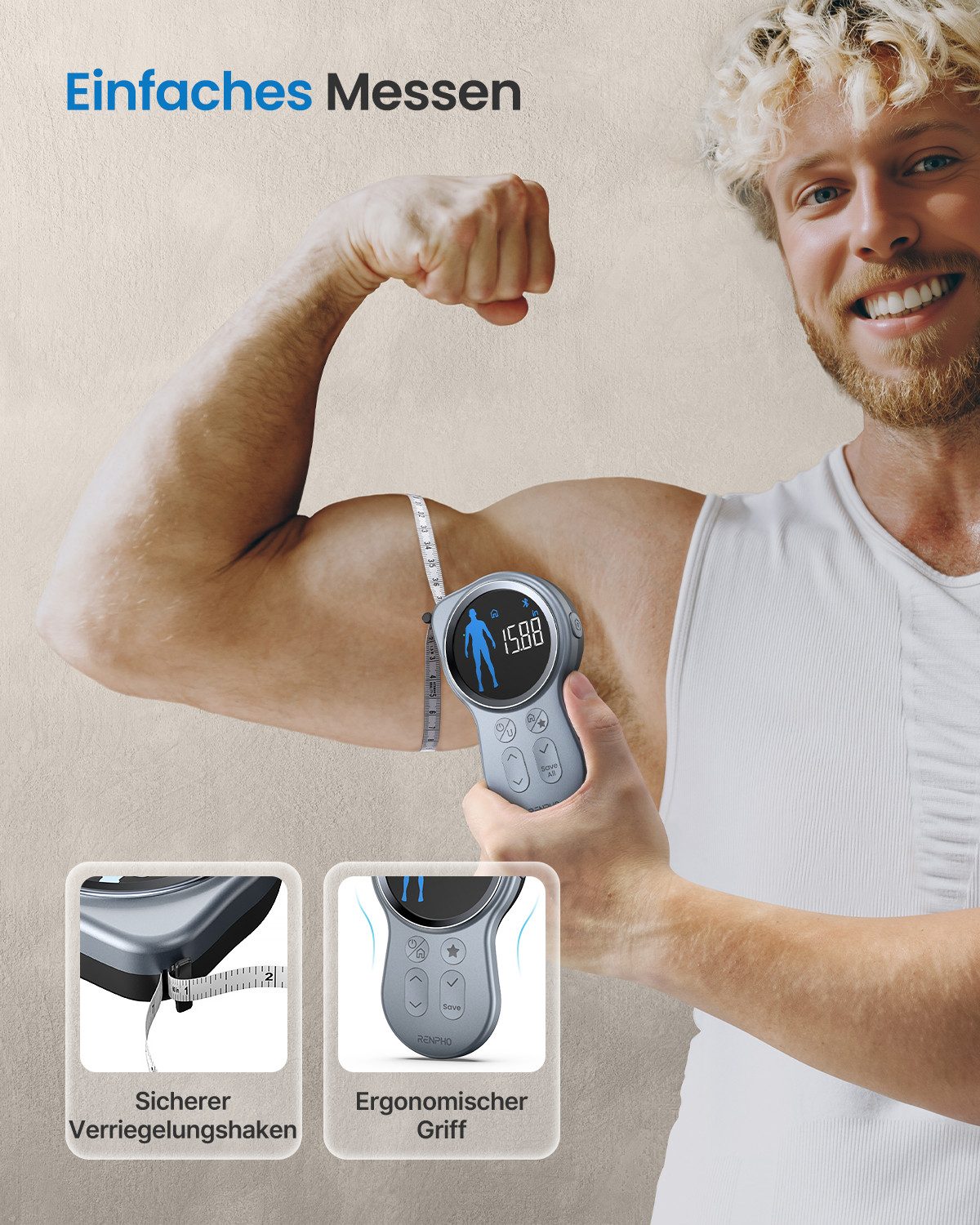 Renpho Meetlint voor lichaamsmaten Smart Tape Measure Plus R-Y002