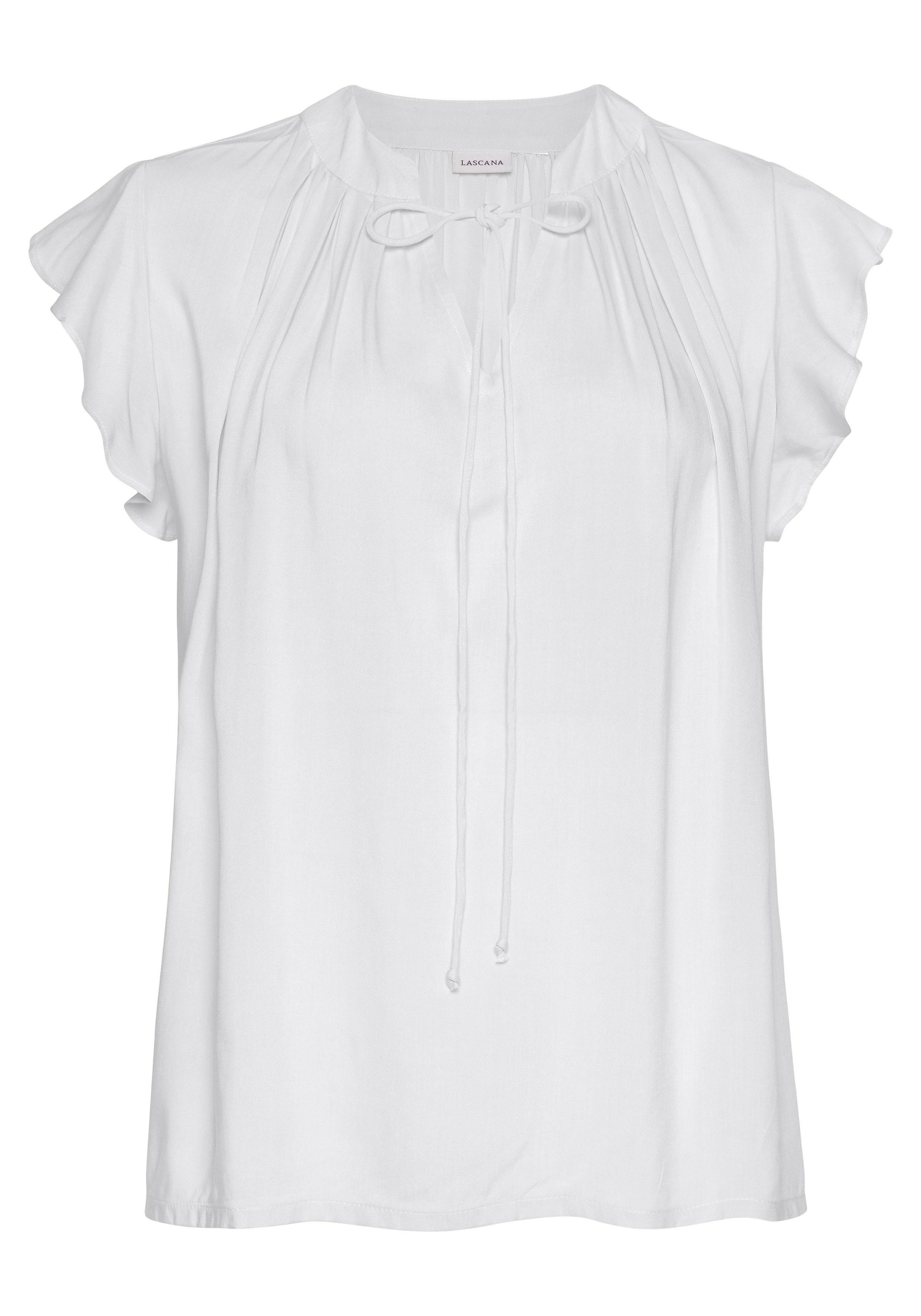 Lascana Blouse zonder sluiting met ruches-mouwen, korte mouwen blouse, elegant
