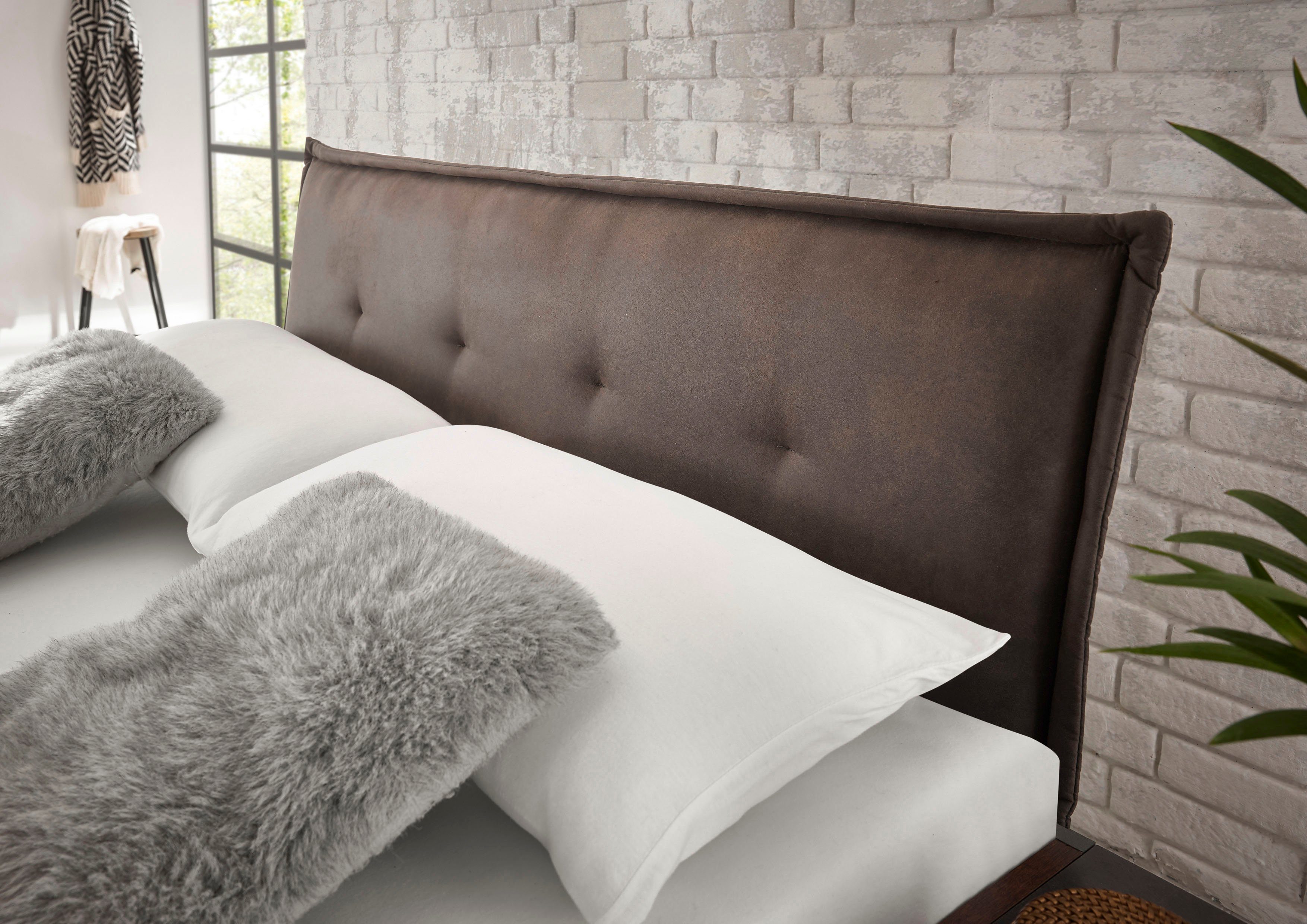 Home affaire 1-persoonsledikant BROOKLYN bed in industriële stijl, bedframe, bedraam