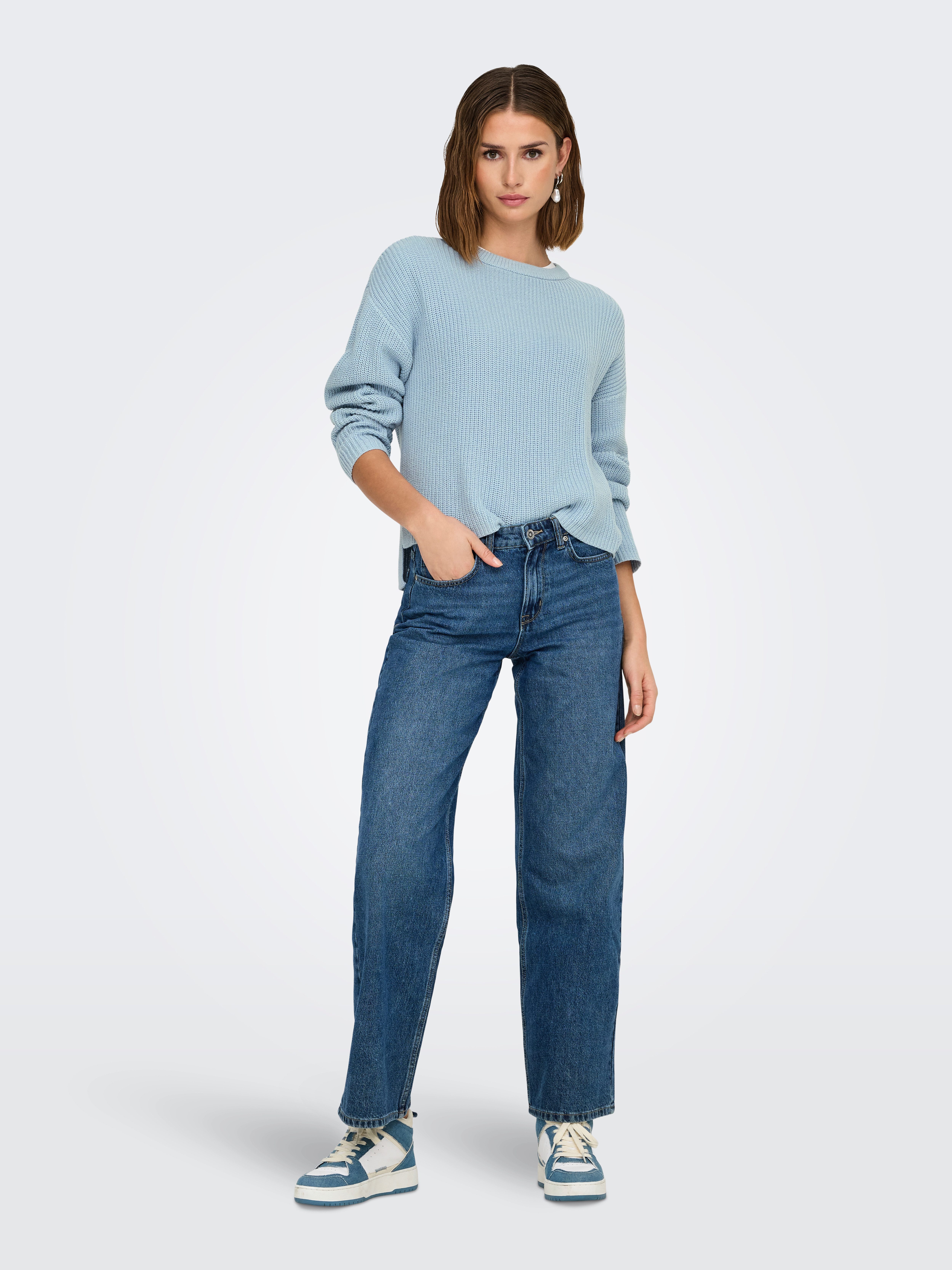 Only Trui met ronde hals ONLLUNA LS O-NECK PULLOVER KNT NCA