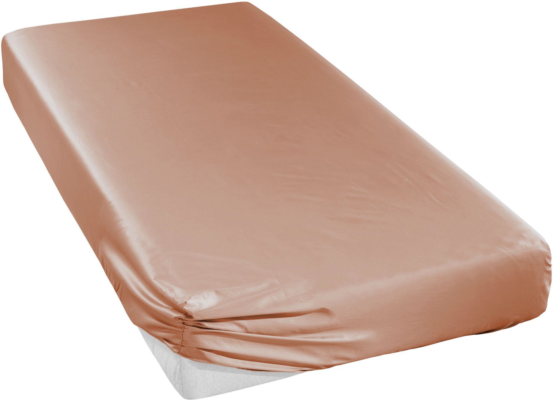 Curt Bauer Hoeslaken Uni mako-satijn in mt. 90x200, 140x200 of 180x200 cm van katoen, voor matrassen tot 20 cm dik, laken, hoeslaken (1 stuk)