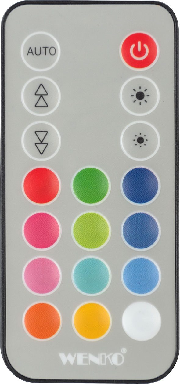 WENKO Douchestang met ledverlichting RGB-kleurwisseling en warmwit, inclusief oplaadbare eenheid