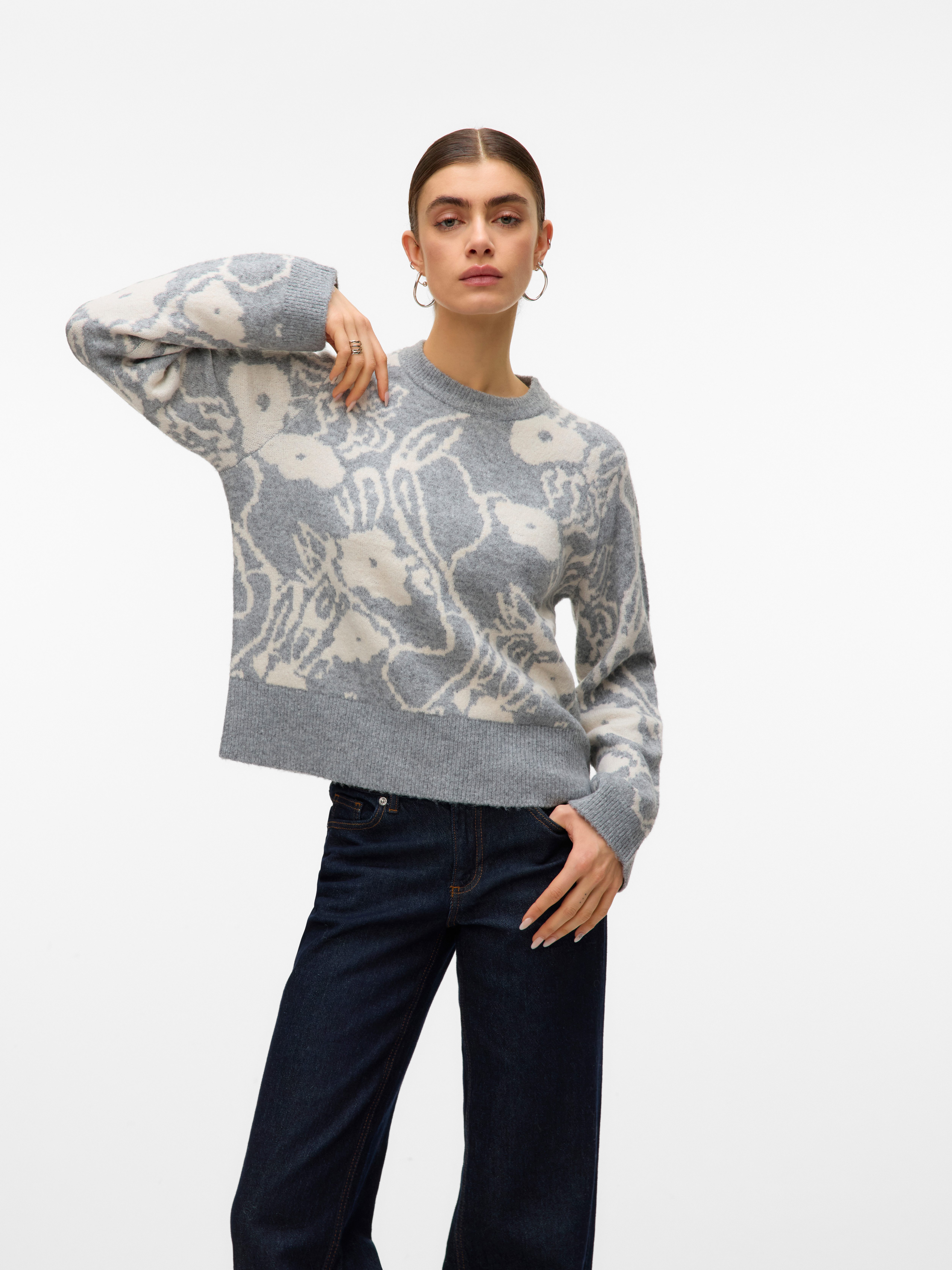 Vero Moda Gebreide trui VMKAILA LS O-NECK PULLOVER BOO