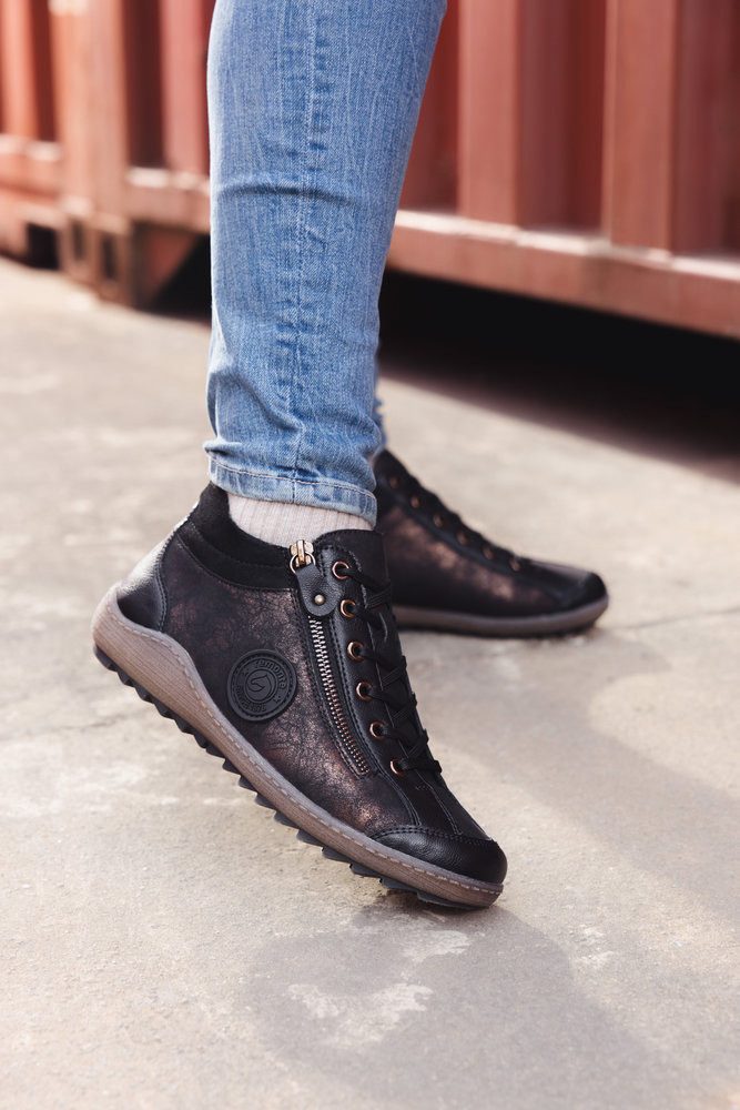 Remonte Veterschoenen flats, comfortschoenen, laarzen met zijrits
