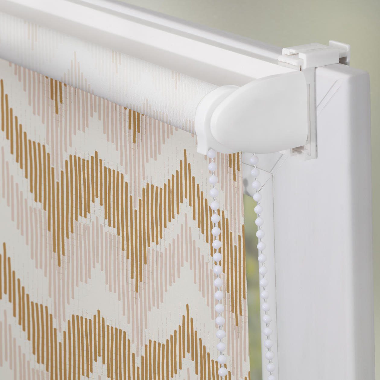 LICHTBLICK Rolgordijn met zijbediening Rolgordijn Klemmfix, zonder boren, ondoorzichtig, boho zigzag - geel (1 stuk)