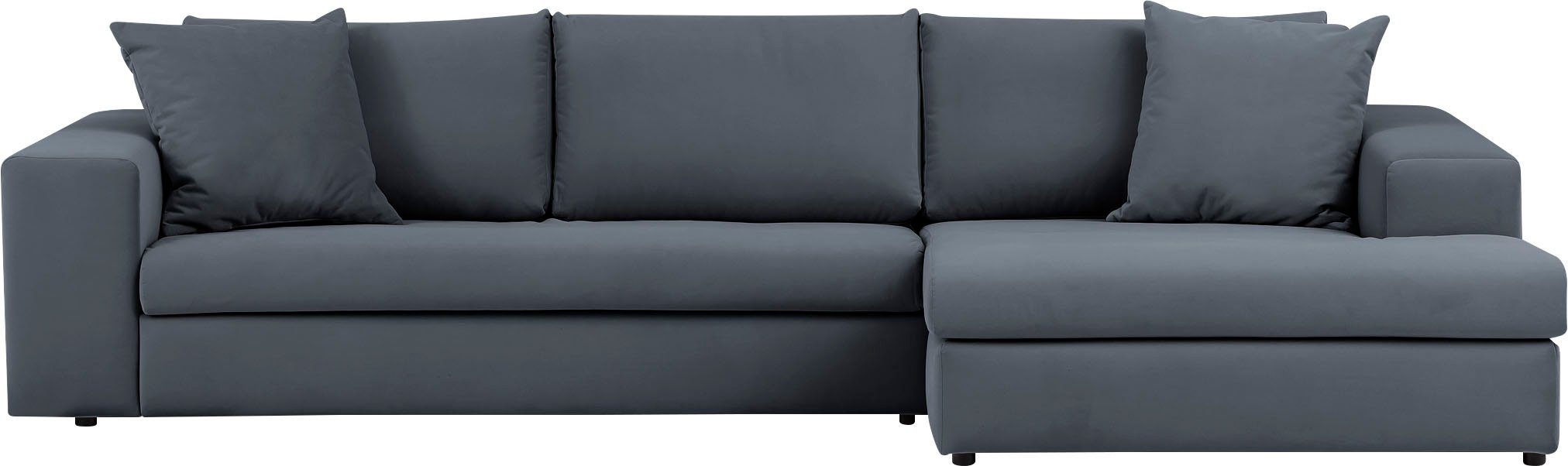 andas Hoekbank SLEETLAND XXL van fluweel of in vintage leer-look, L-model,