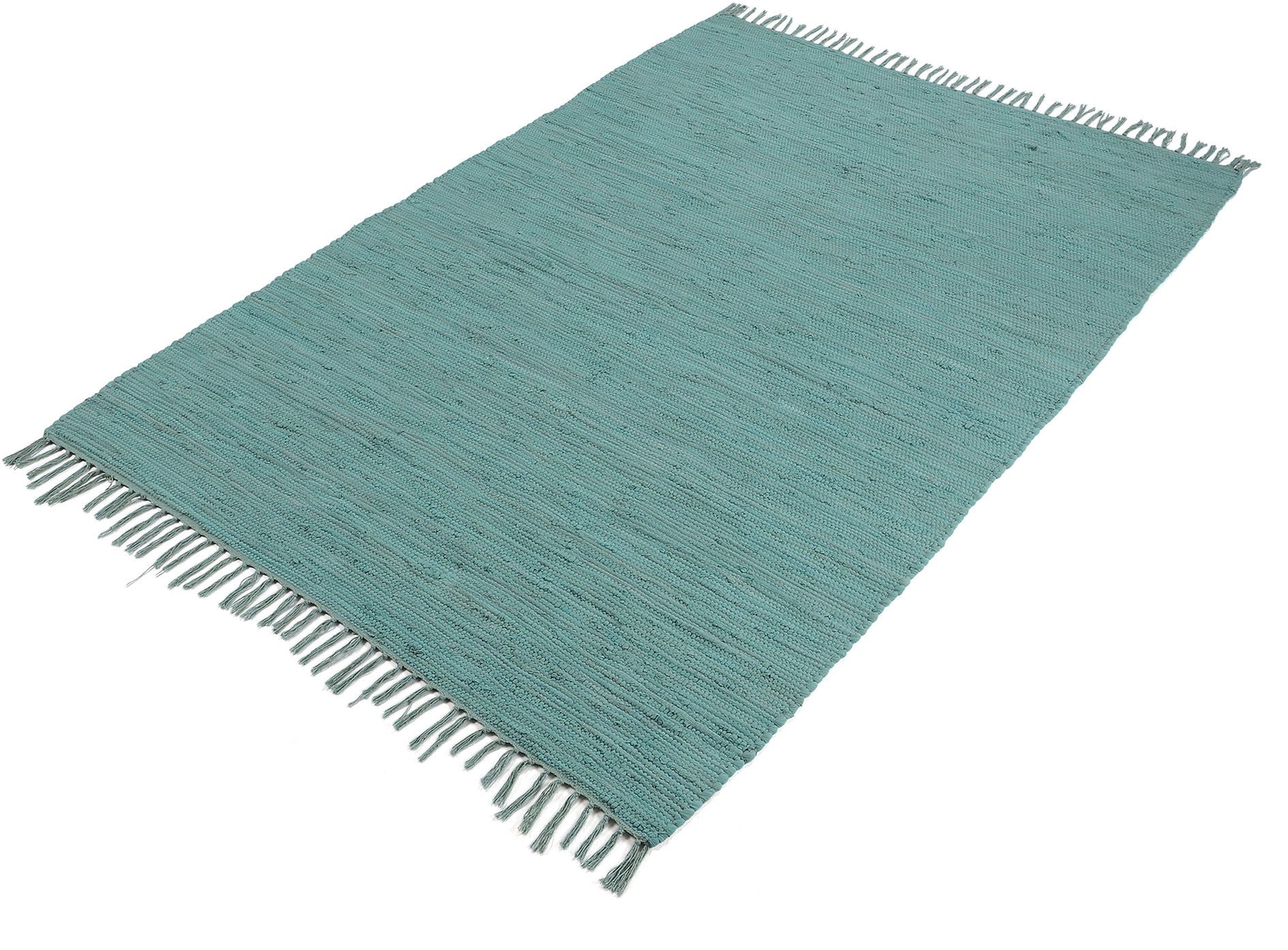 carpetfine Vloerkleed Kelim Chindi uni Tweezijdig te gebruiken kleed, puur katoen, met de hand geweven, unikleuren, met franje