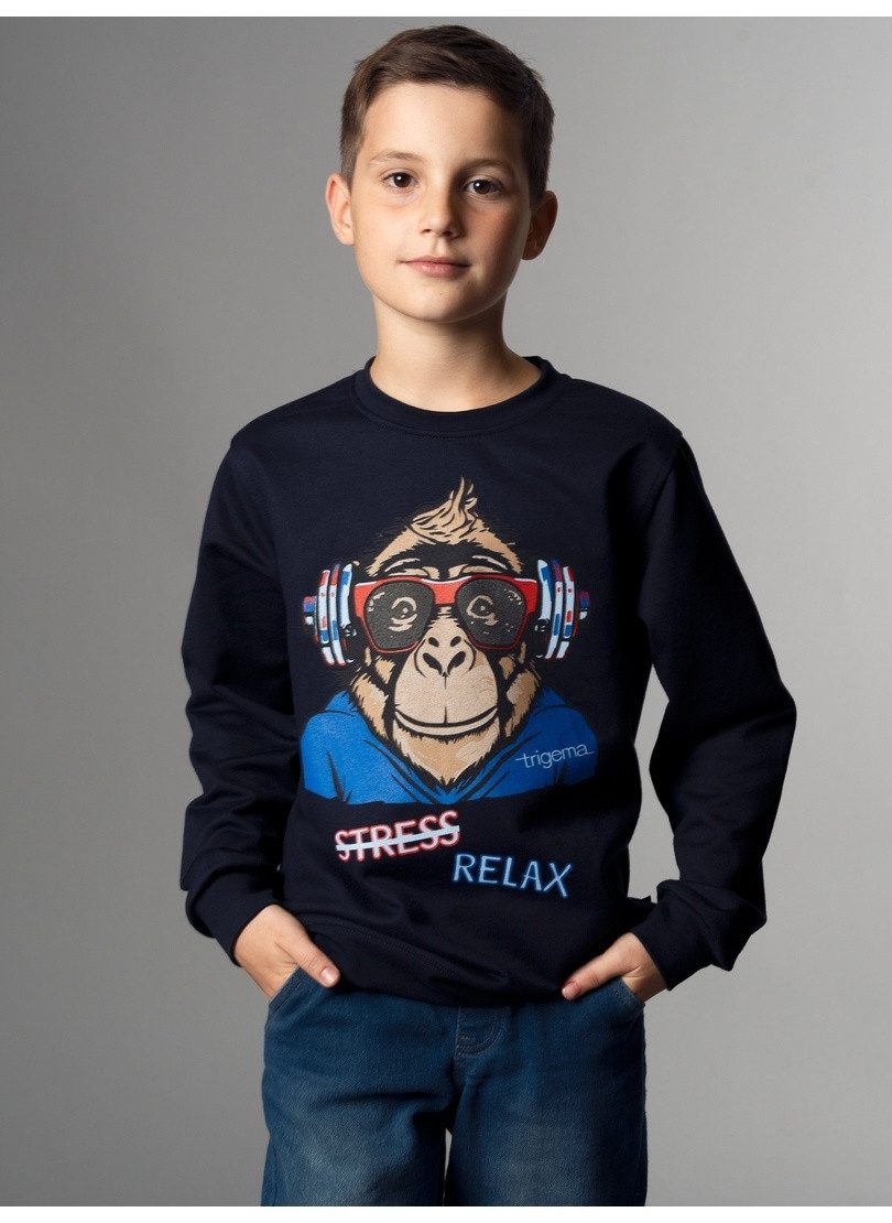 Trigema Sweatshirt TRIGEMA sweatshirt met casual aapdruk