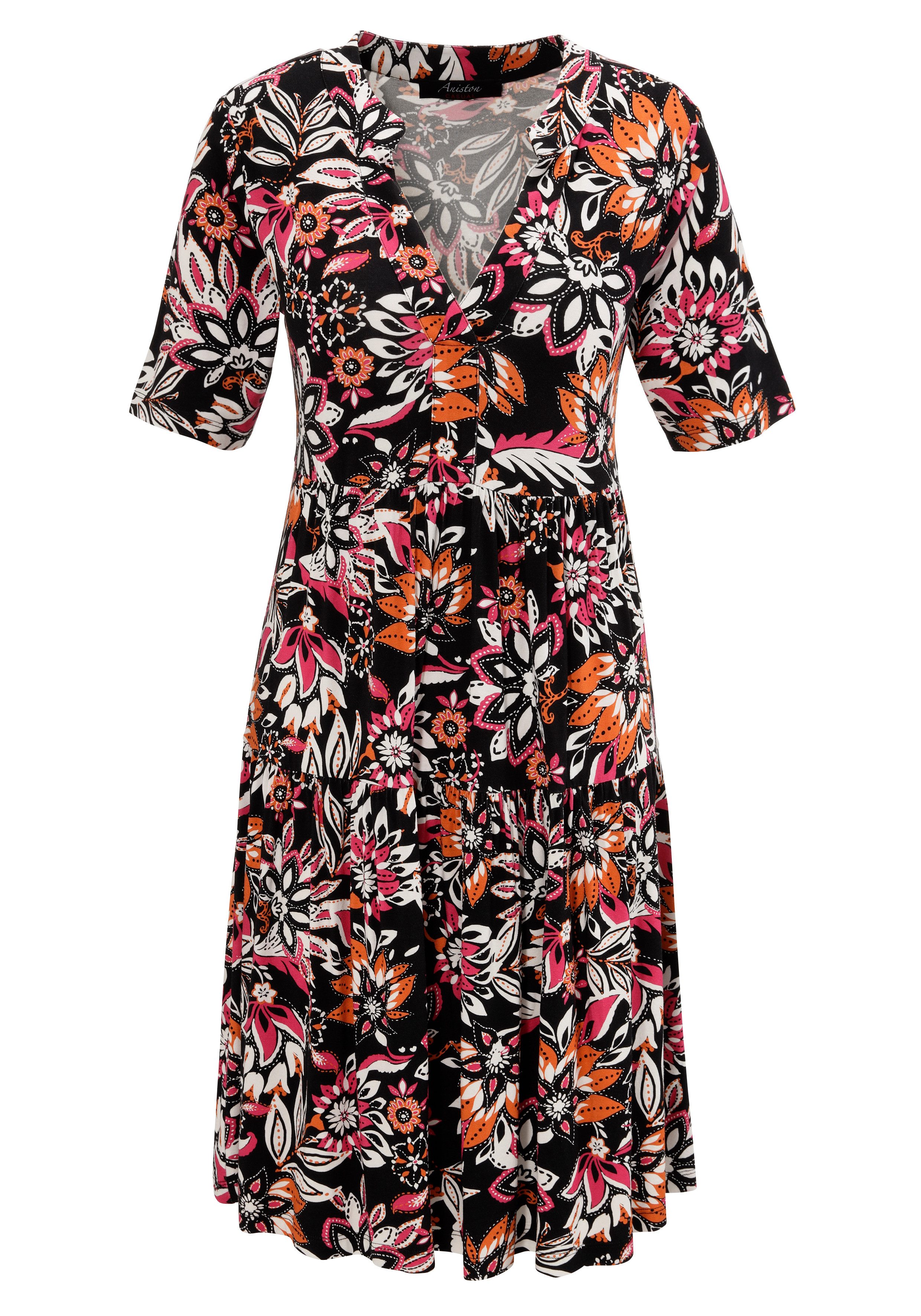 Aniston CASUAL Zomerjurk met extravagante bloemenprint - elk stuk is uniek - nieuwe collectie