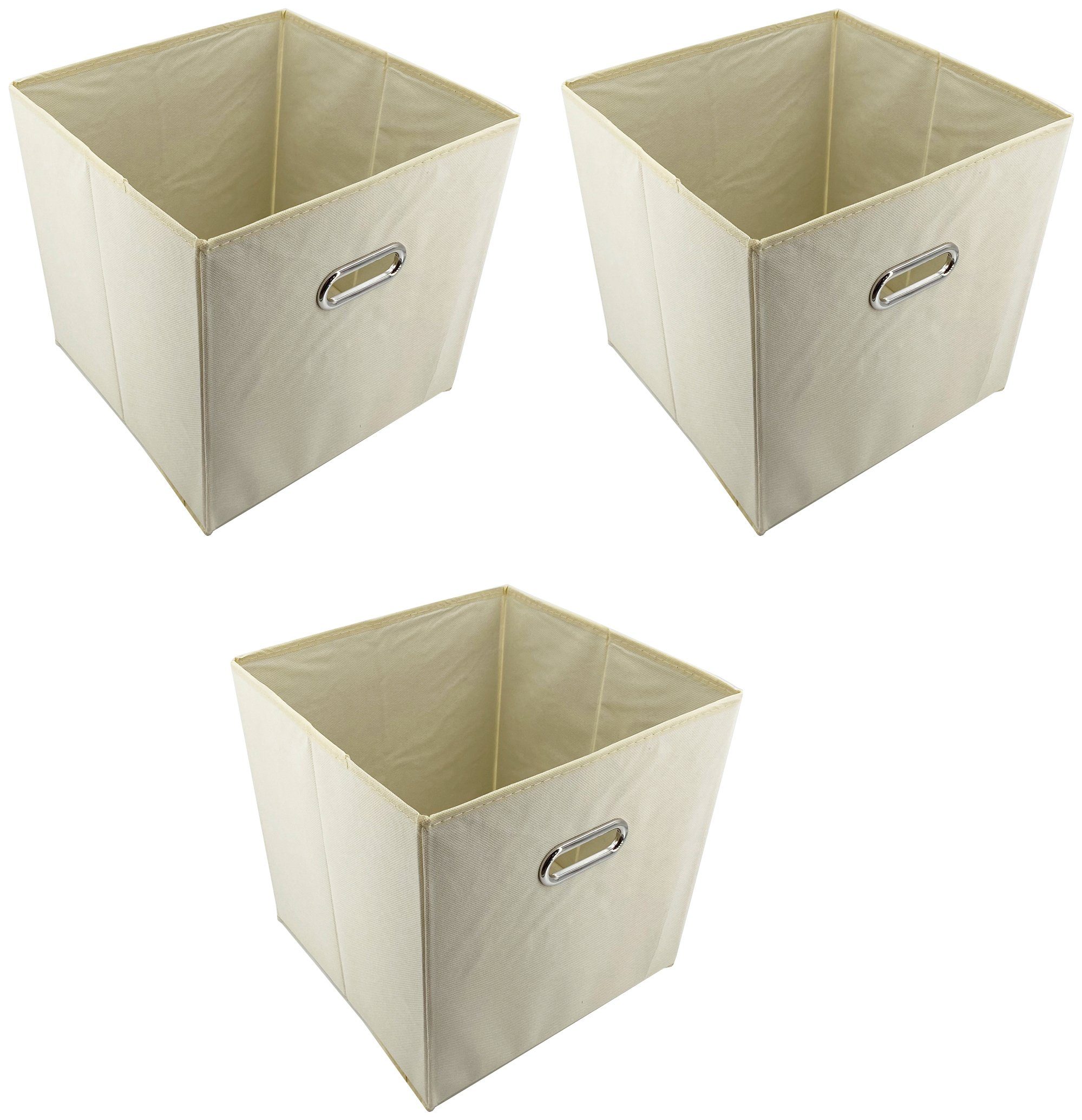 ADOB Opbergbox Vouwkratten Inclusief handgreep (set, 3 stuks) manden & dozen beige