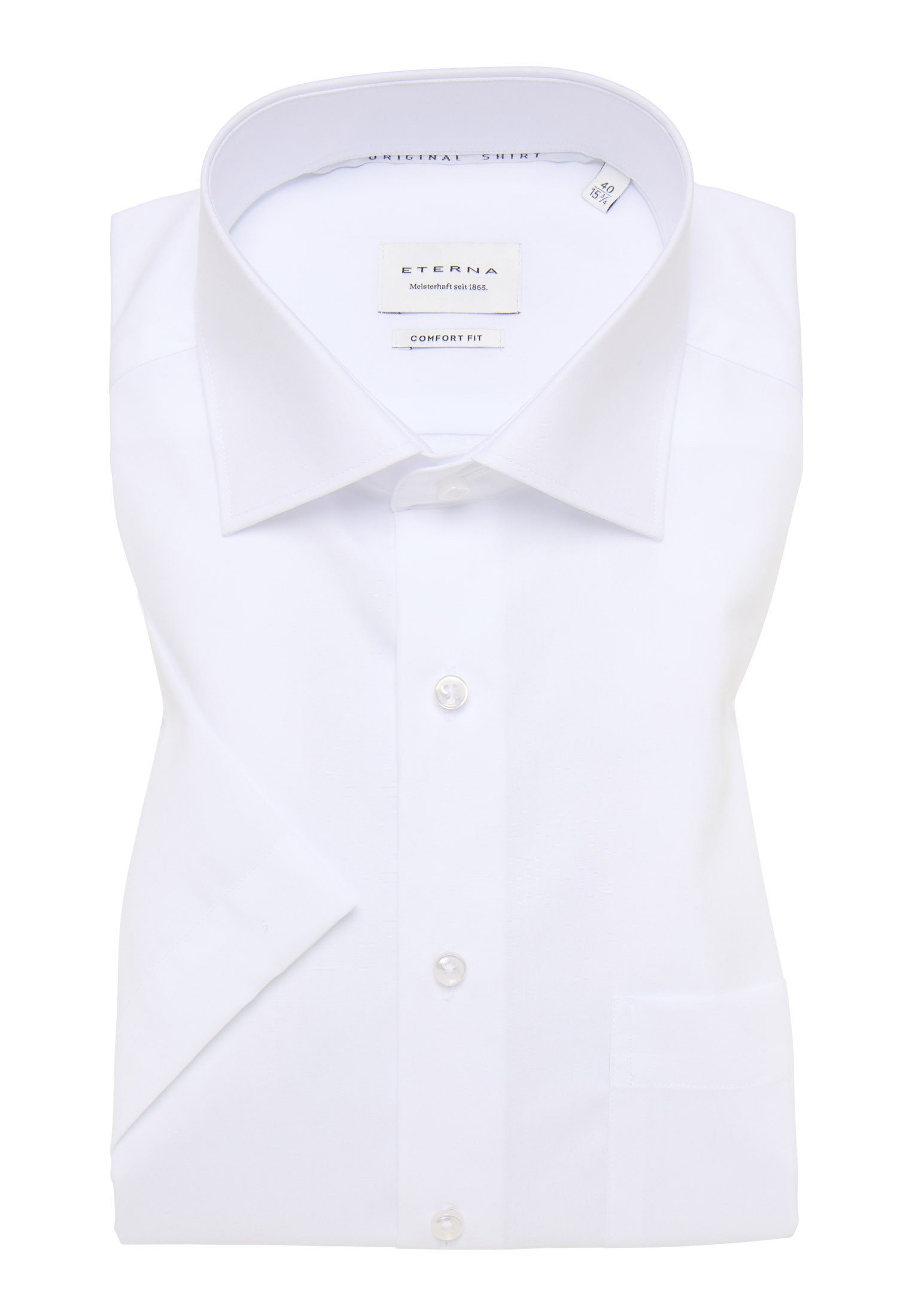 Eterna Overhemd met korte mouwen Comfort fit NON IRON (strijkvrij)