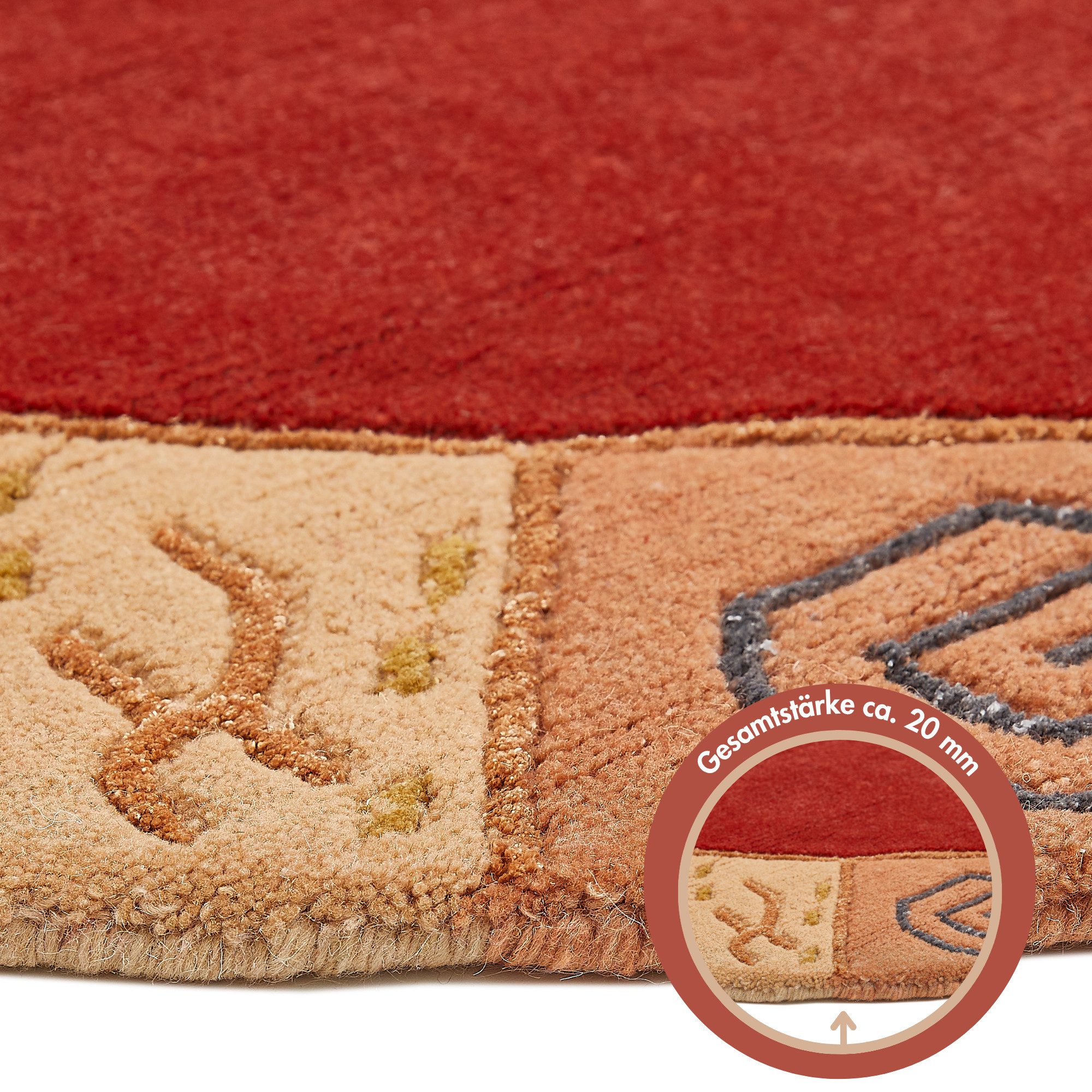 LUXOR living Wollen kleed India zuivere wol, met de hand geknoopt, met randdessin