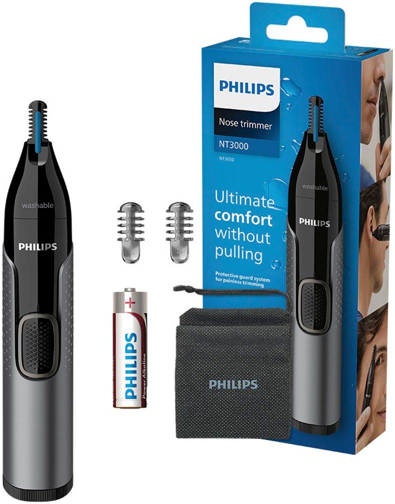 Philips Neus- en oorhaartrimmer NT3650/16 volledig afwasbaar, inclusief de beschermkap