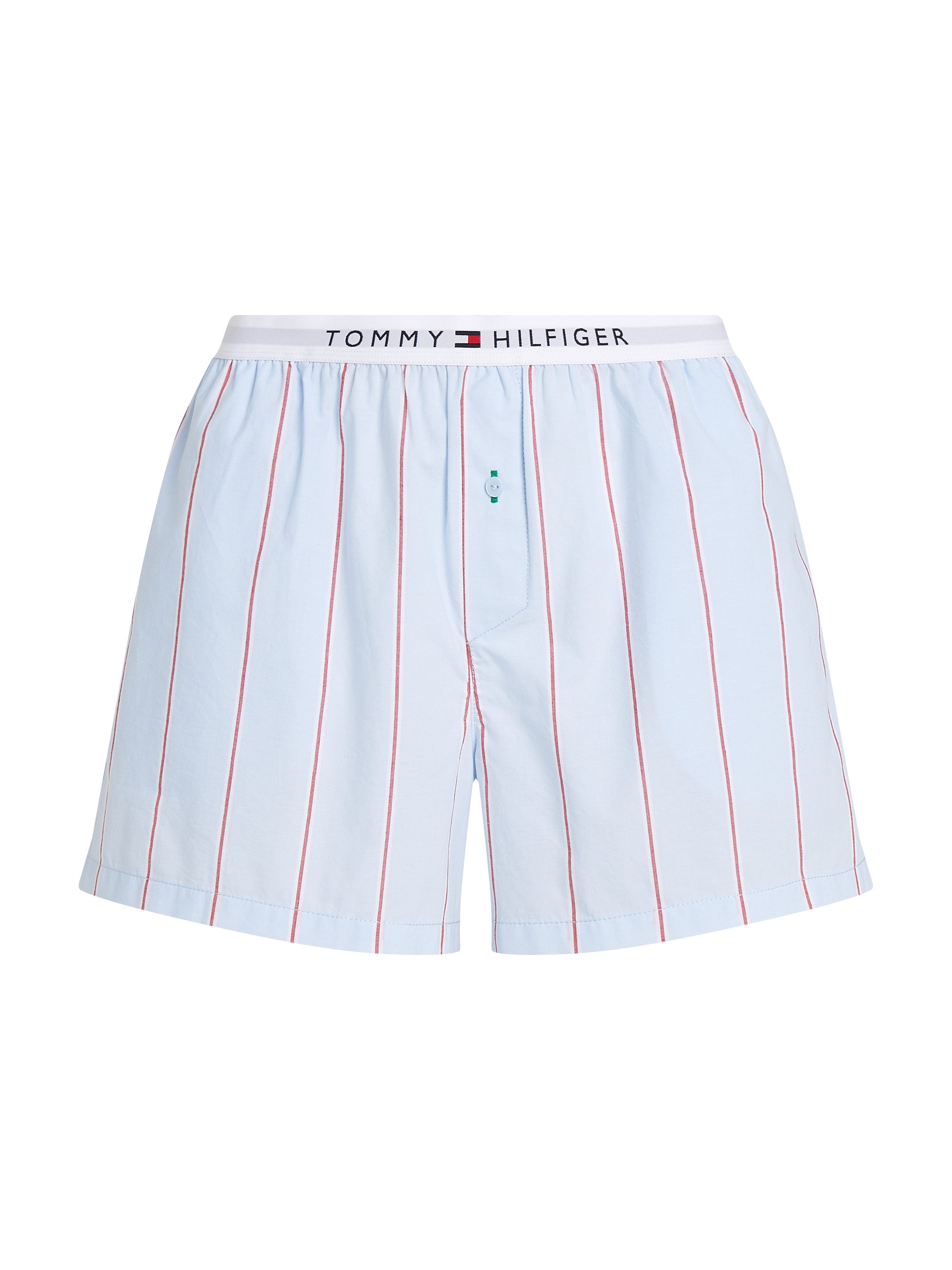Tommy Hilfiger Underwear Short POPLIN SHORT met streepjespatroon, logo-bund