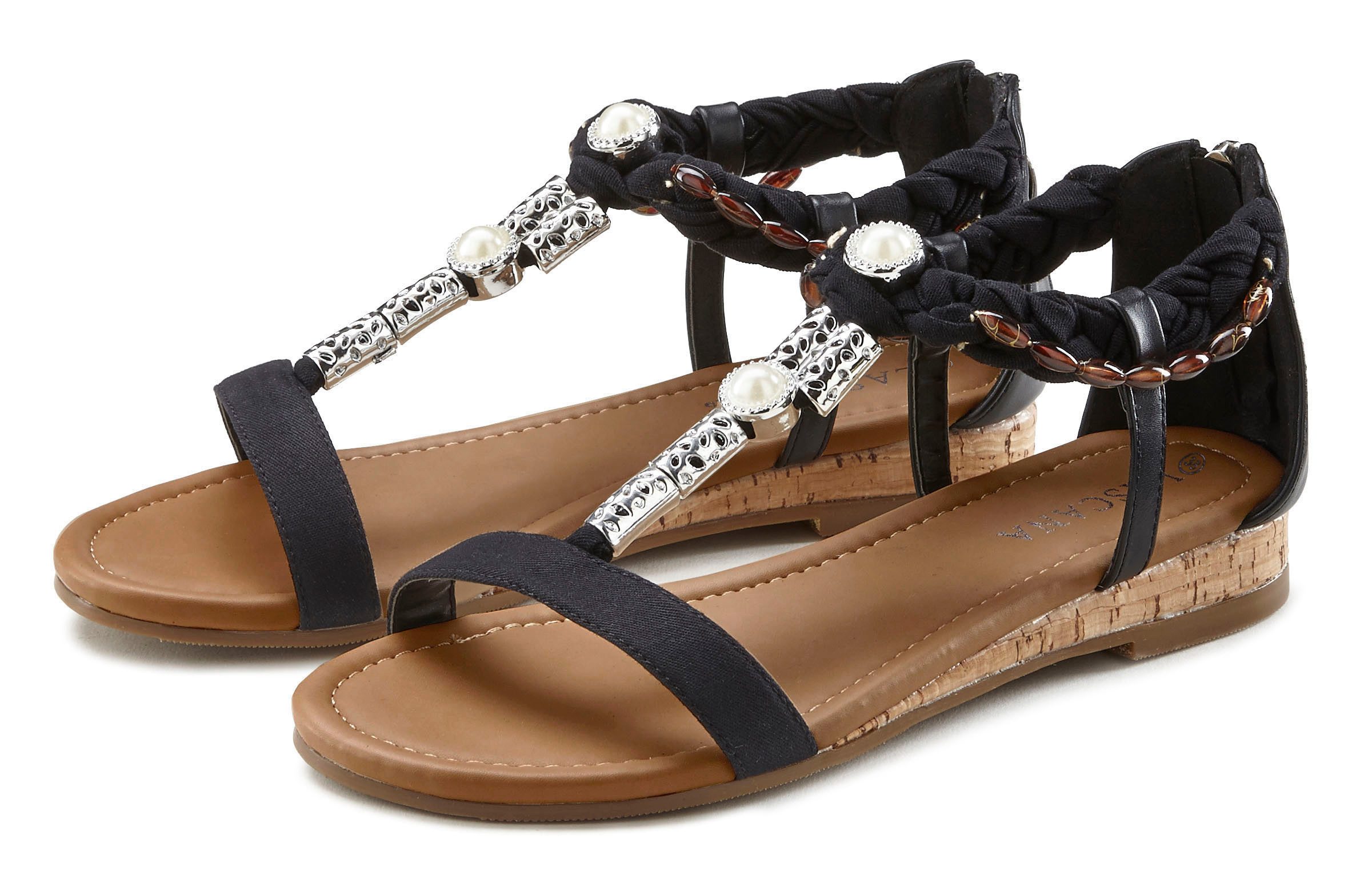 Lascana Sandalen Zomerschoen Sandalette, zomerschoen met sieraandeel VEGAN