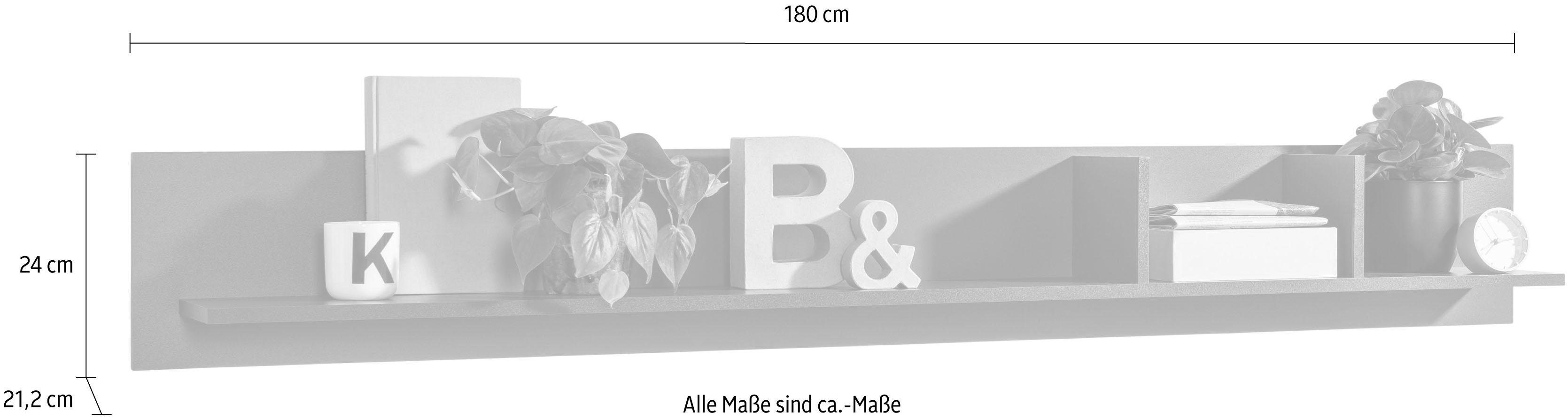 set one by Musterring Wandplank Tacoma Type 42, met 2 verticale scheidingswanden, breedte 180 cm