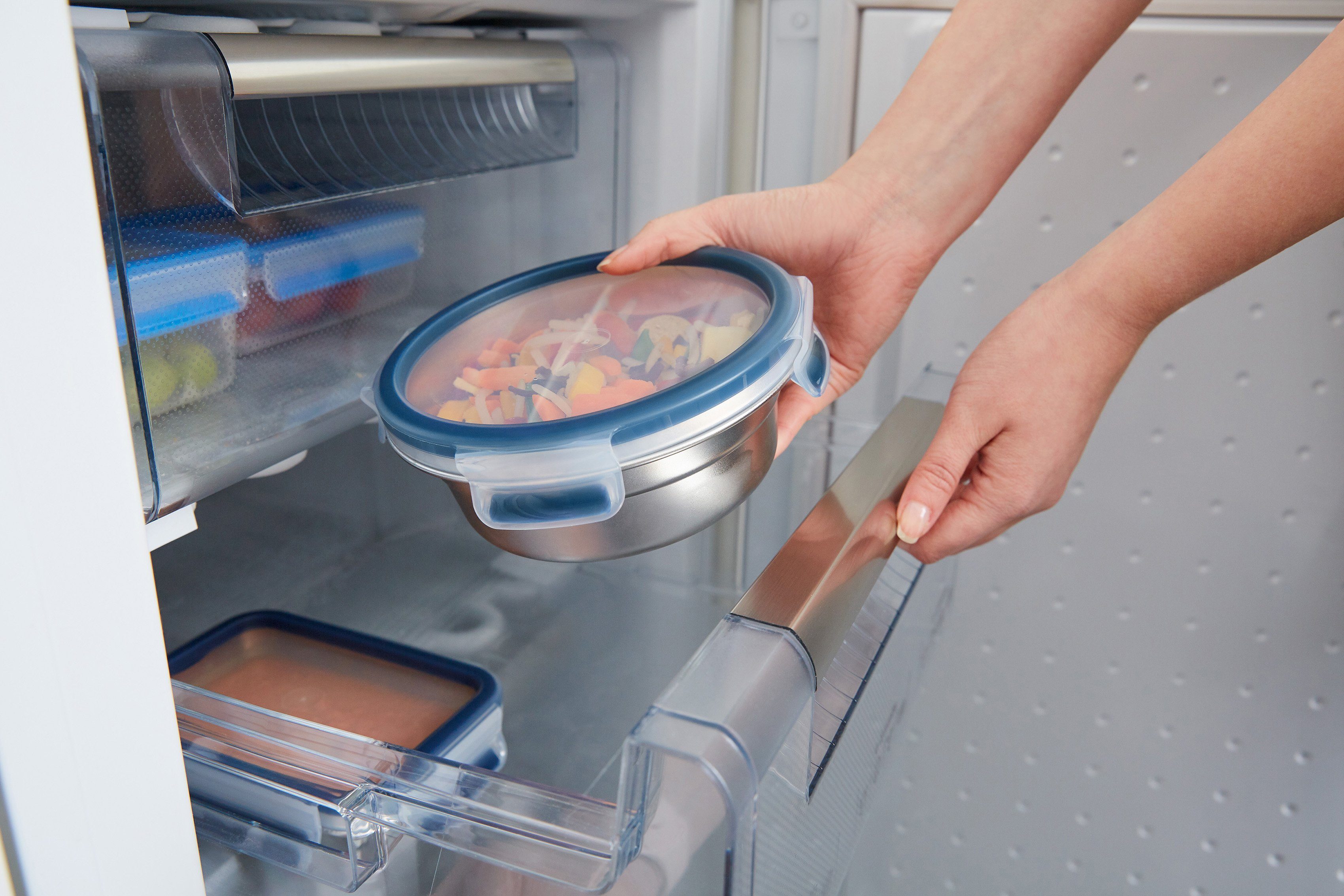 Emsa Vershoudtrommel Clip & Close duurzaam, roestvrij staal, vorst-, vaatwasmachine- en ovenbestendig (set, 1-delig)