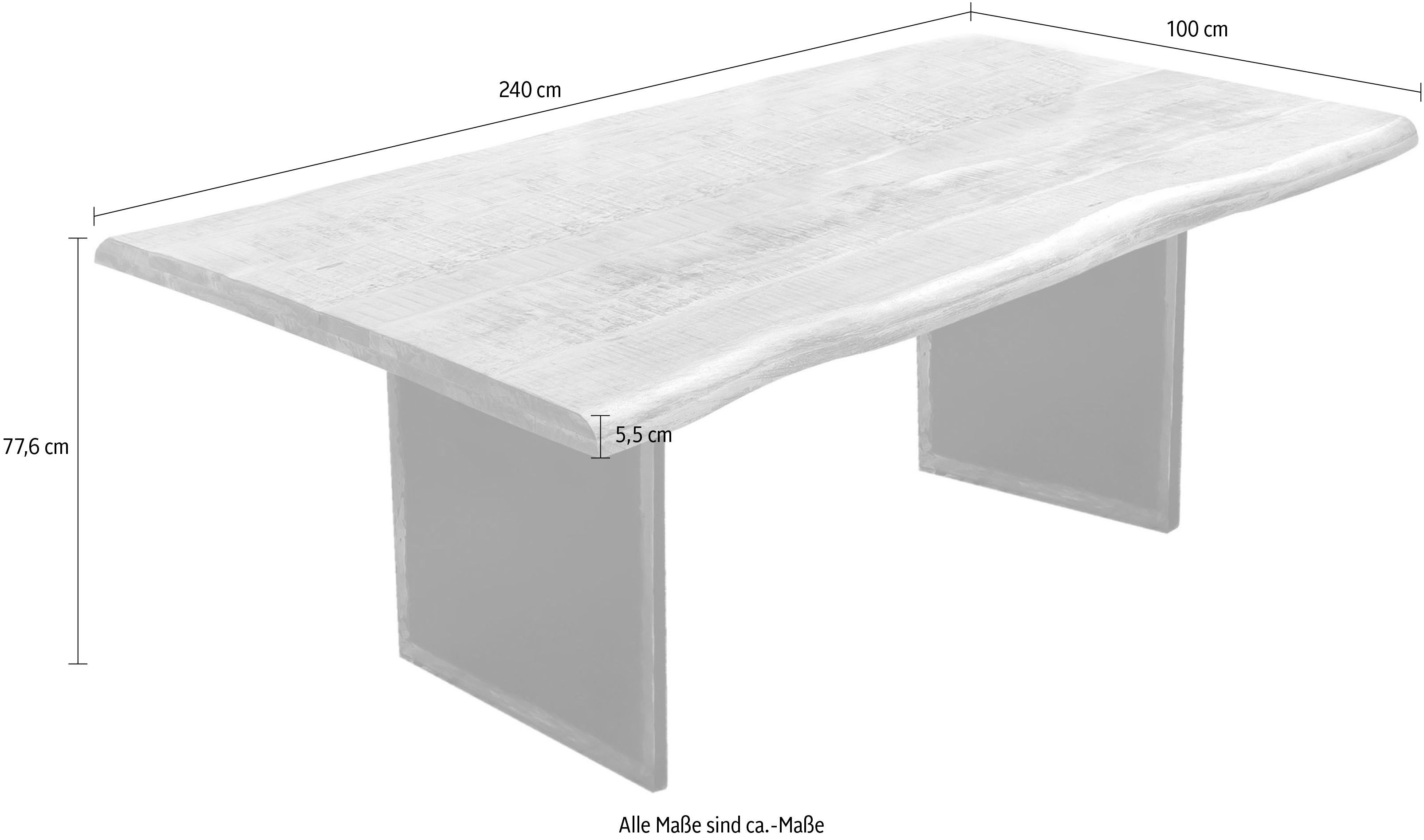 INOSIGN Tafel met hout met boomrand alsof gegroeid (1 stuk)