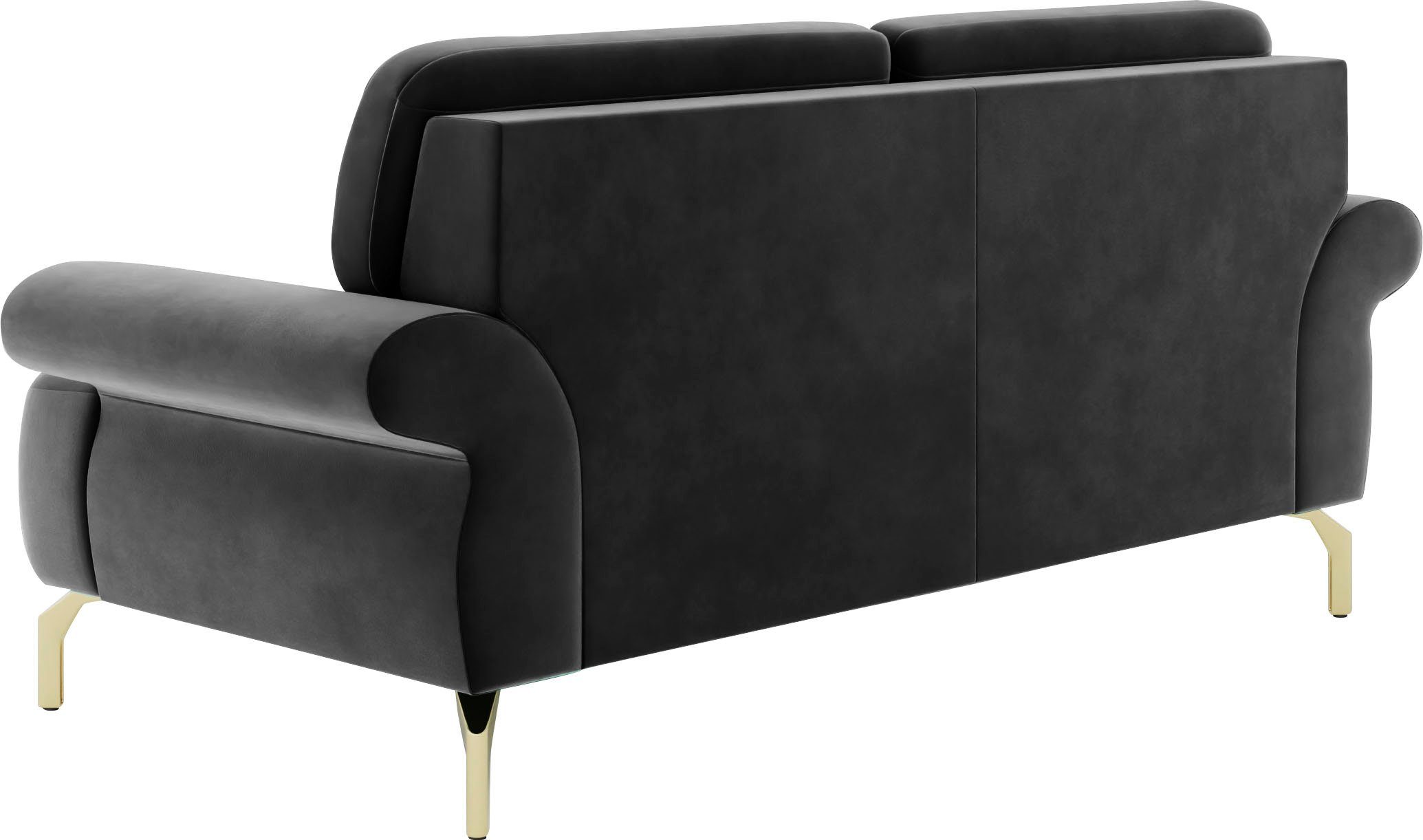 sit&more 2-zitsbank Orient 1 incl. 2 sierkussens met strassteentjes, goudkleurige metalen poten