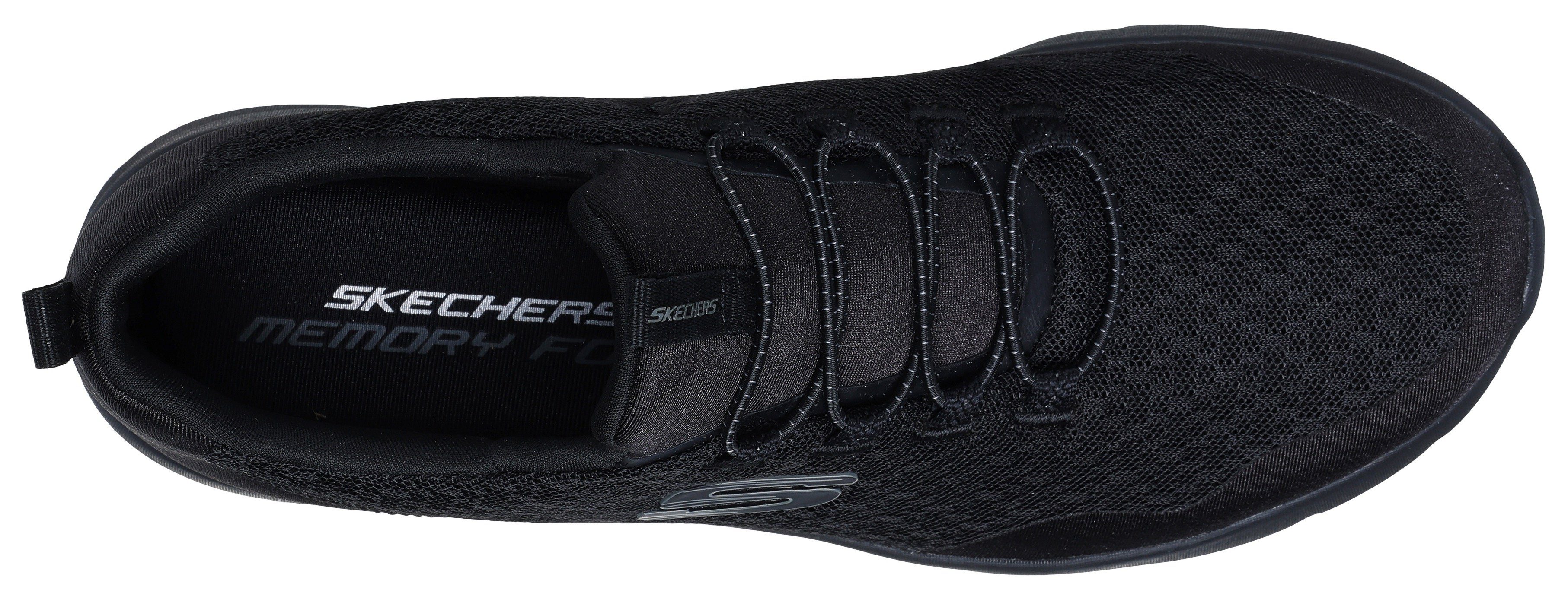 skechers slip-on sneakers dynamight 2.0- veganistische verwerking zwart
