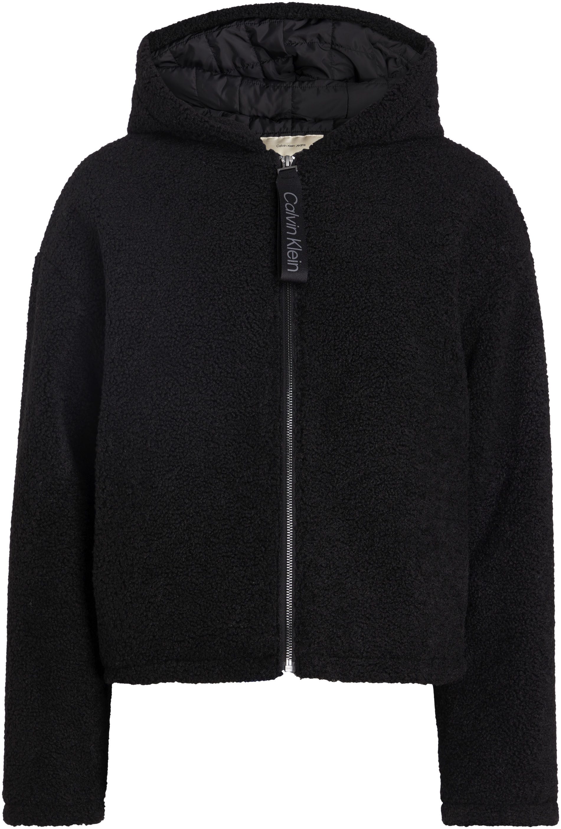 Calvin Klein Pluchen jack SHERPA JACKET met een logo-opschrift