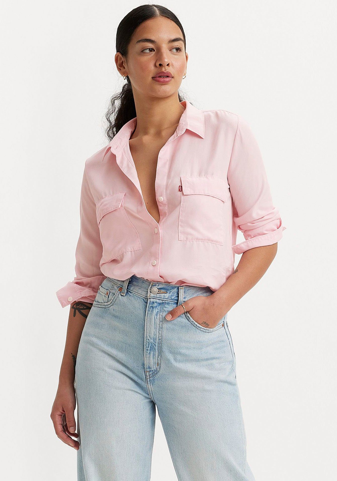 levi's klassieke blouse doreen utility shirt re roze