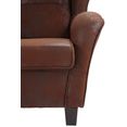 home affaire fauteuil oliver met hocker, microvezel antiek-look (2 stuks) bruin